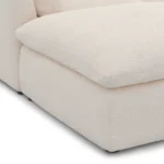 Leigh 121.5_ Modular 3-Seater U-Shaped Sectional - Ivory Wool Bouclé