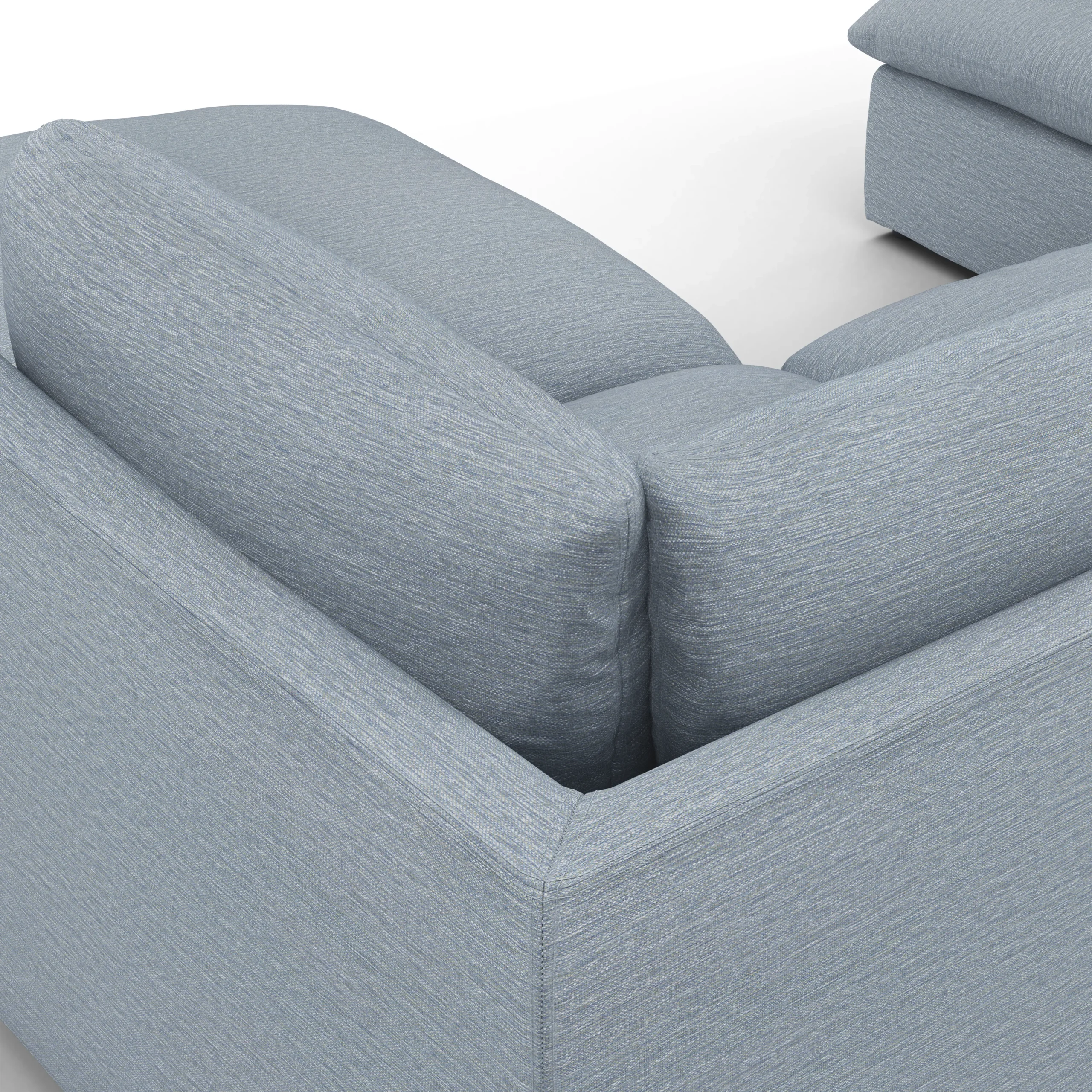 Leigh 121.5_ Modular 3-Seater U-Shaped Sectional - Silver Light Blue - Image 9