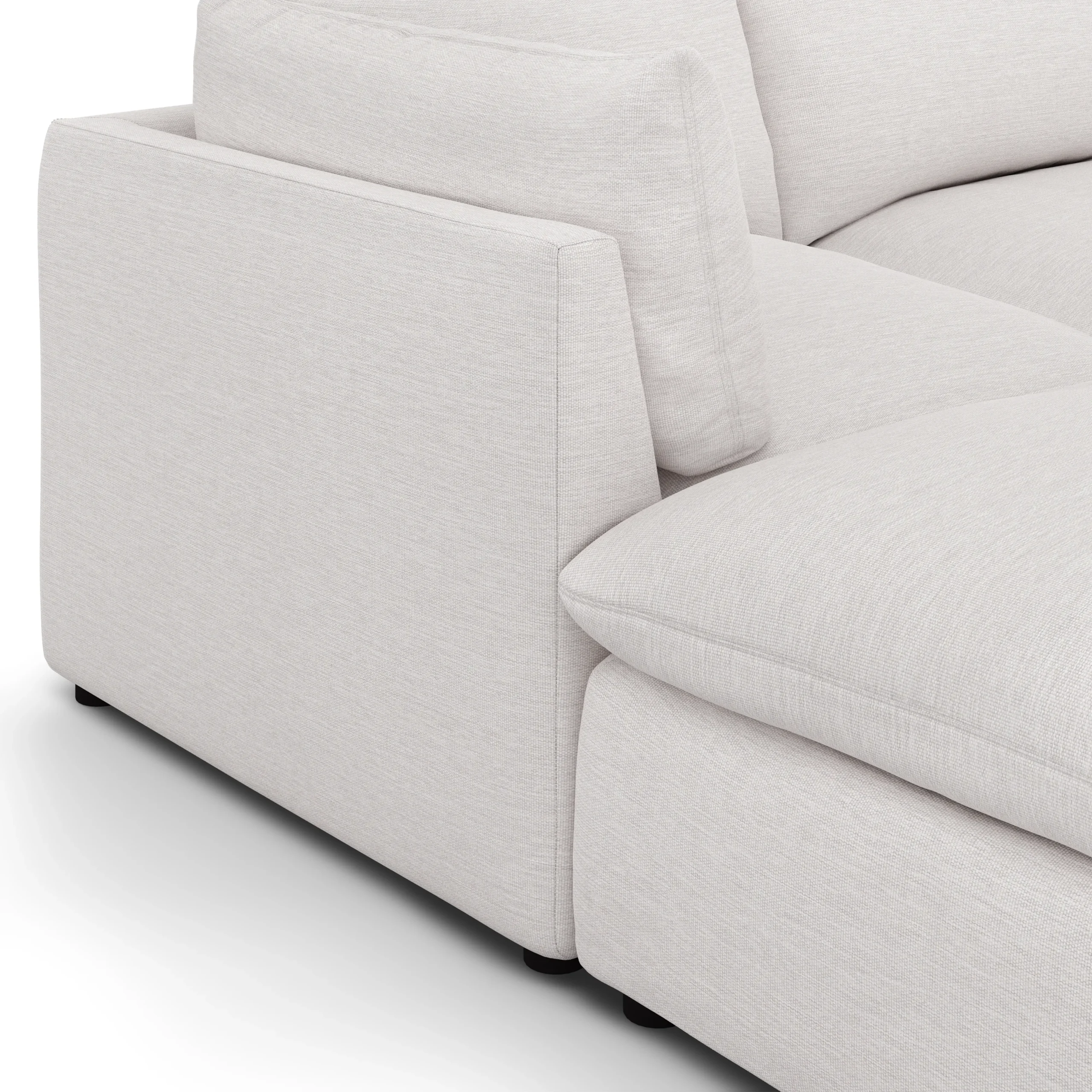 Leigh 121.5_ Modular Open Pit Sectional - Silver Ivory - Image 9