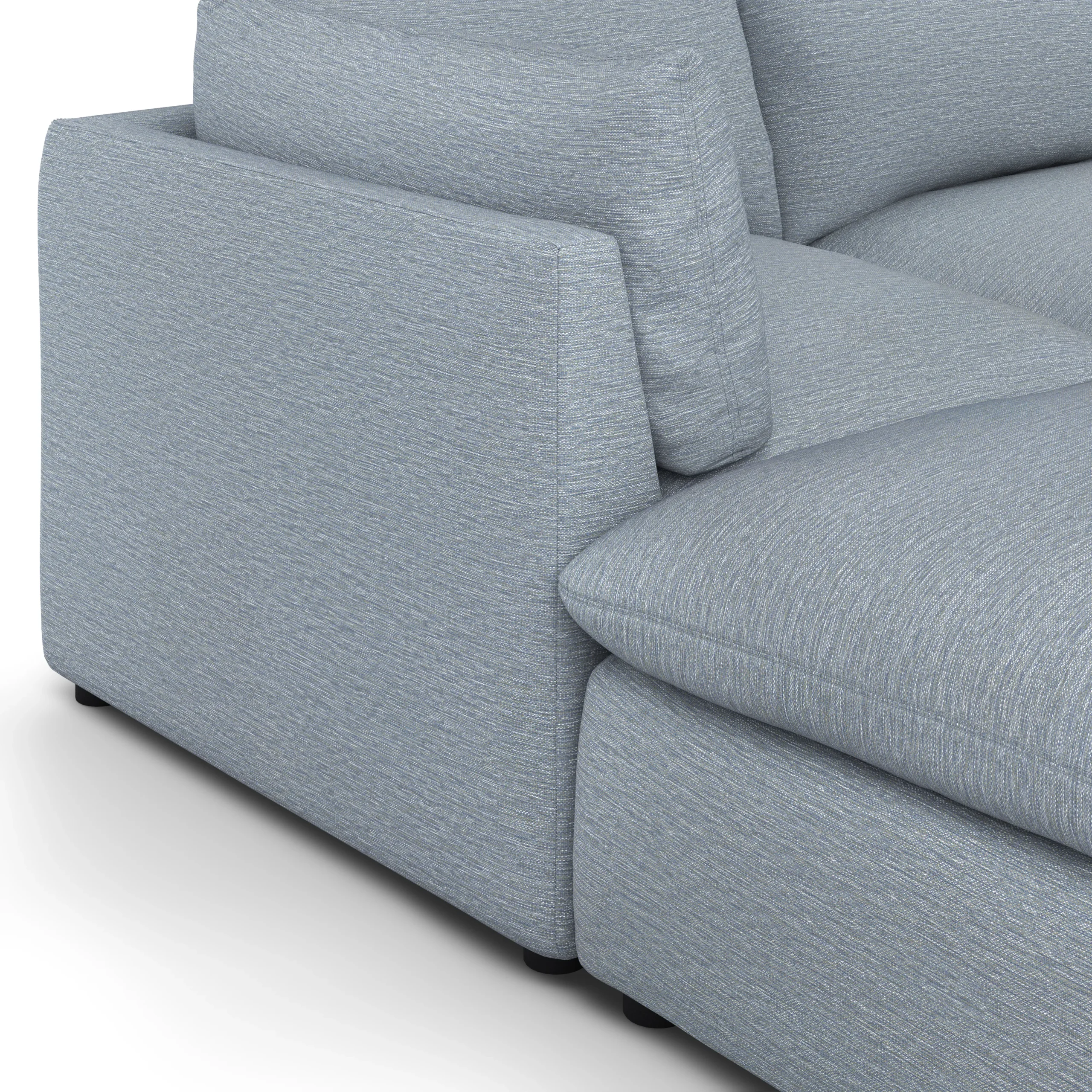 Leigh 121.5_ Modular Open Pit Sectional - Silver Light Blue - Image 9