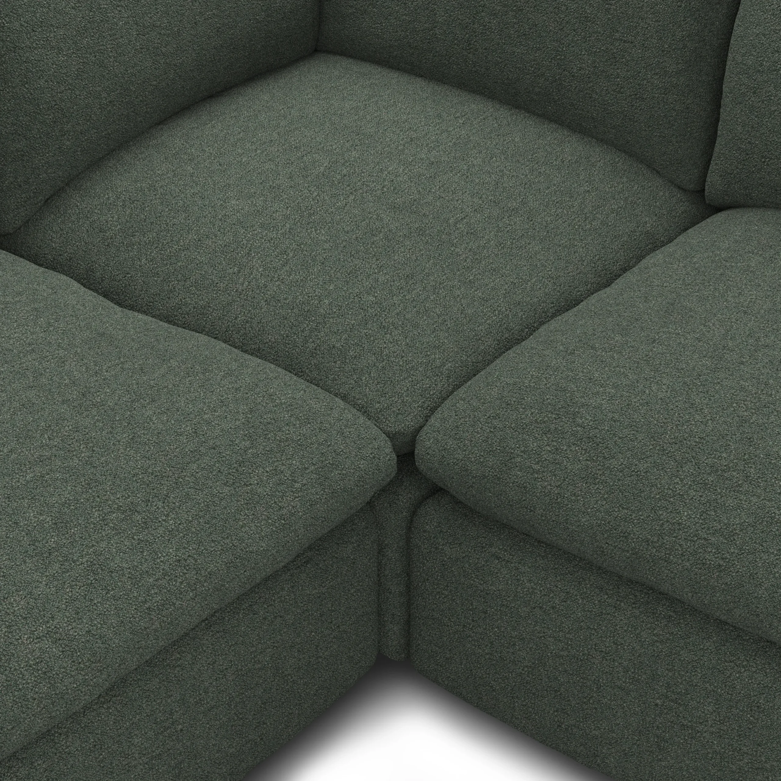 Leigh 126_ Modular L Sectional - Green Wool Bouclé - Image 9