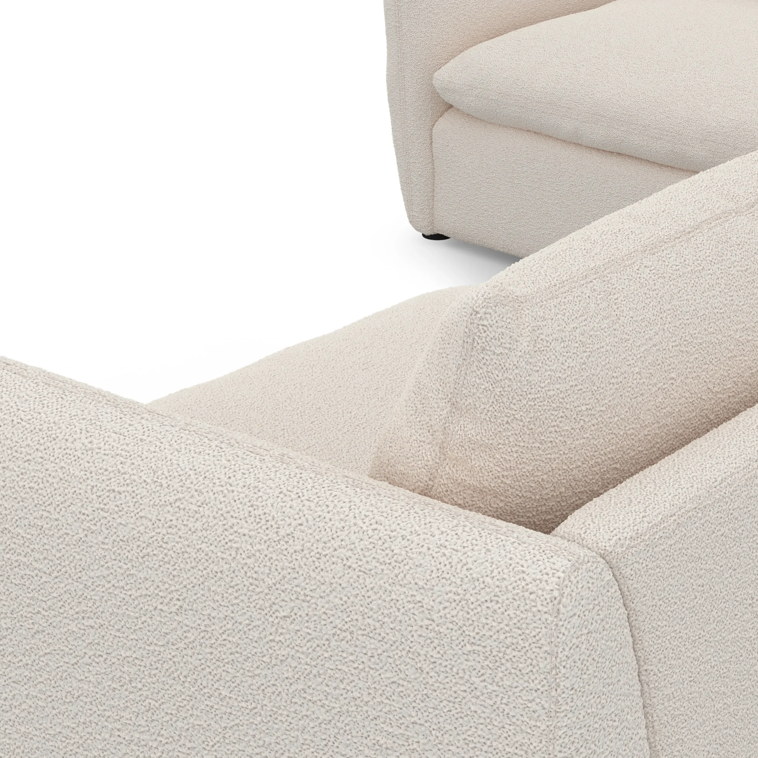Leigh 126_ Modular L Sectional - Ivory Wool Bouclé - Image 9