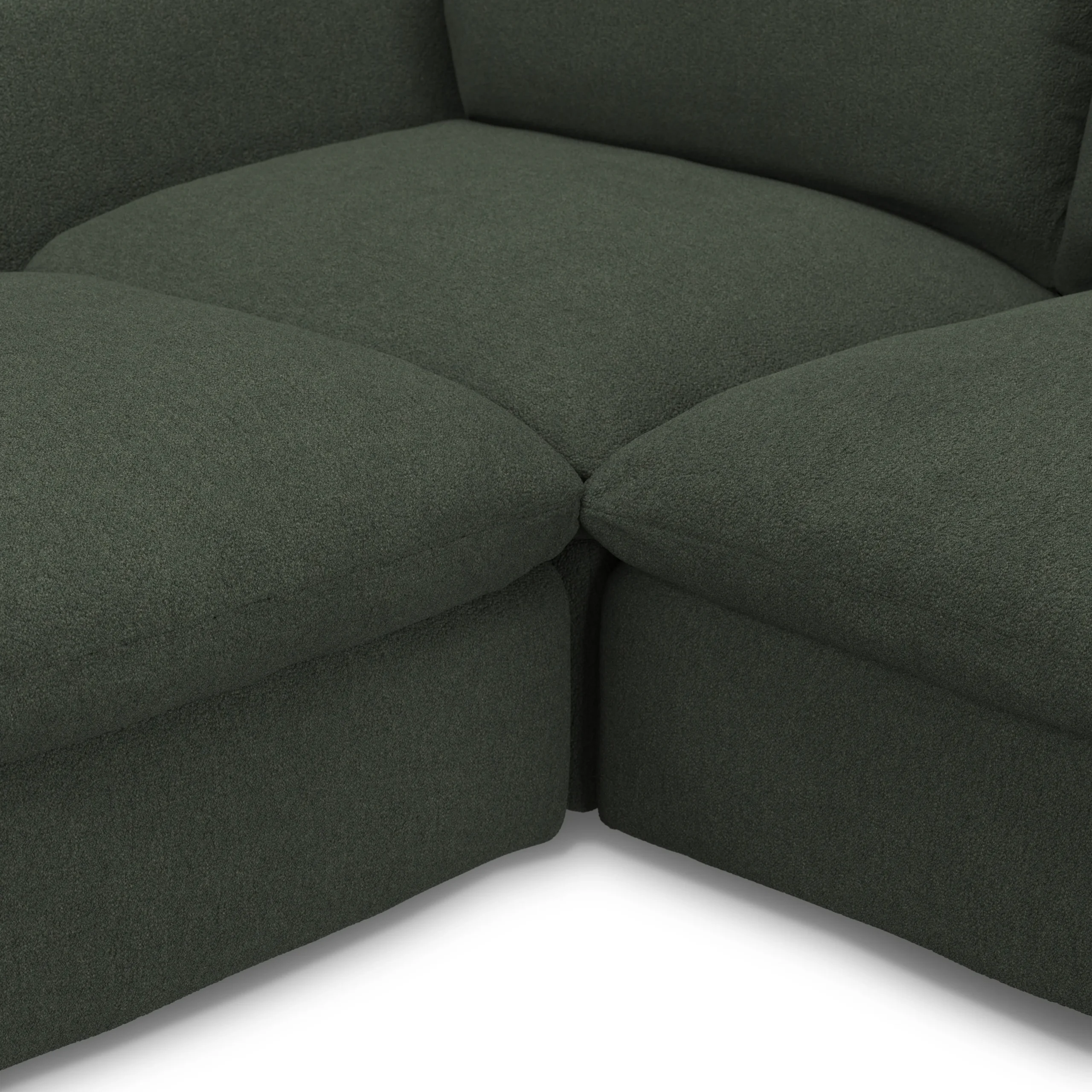 Leigh 131.5_ Modular Sectional - Green Wool Bouclé - Image 9