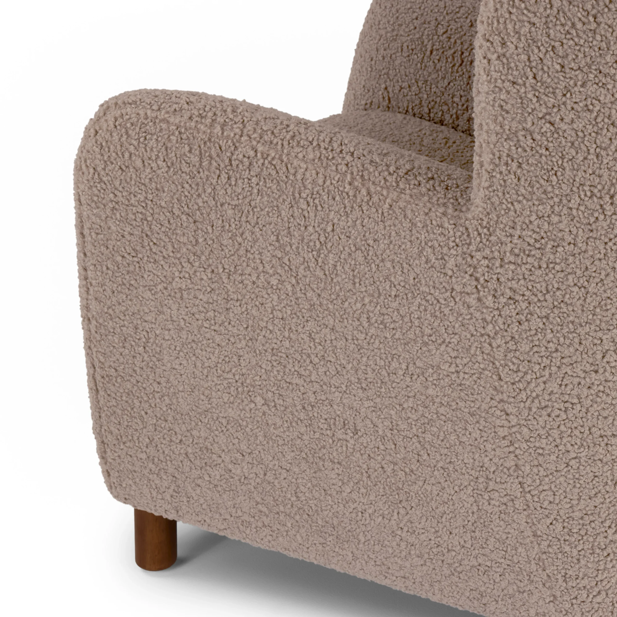 Archie 31.5_ Lounge Chair - Short Shearling Taupe - Image 6