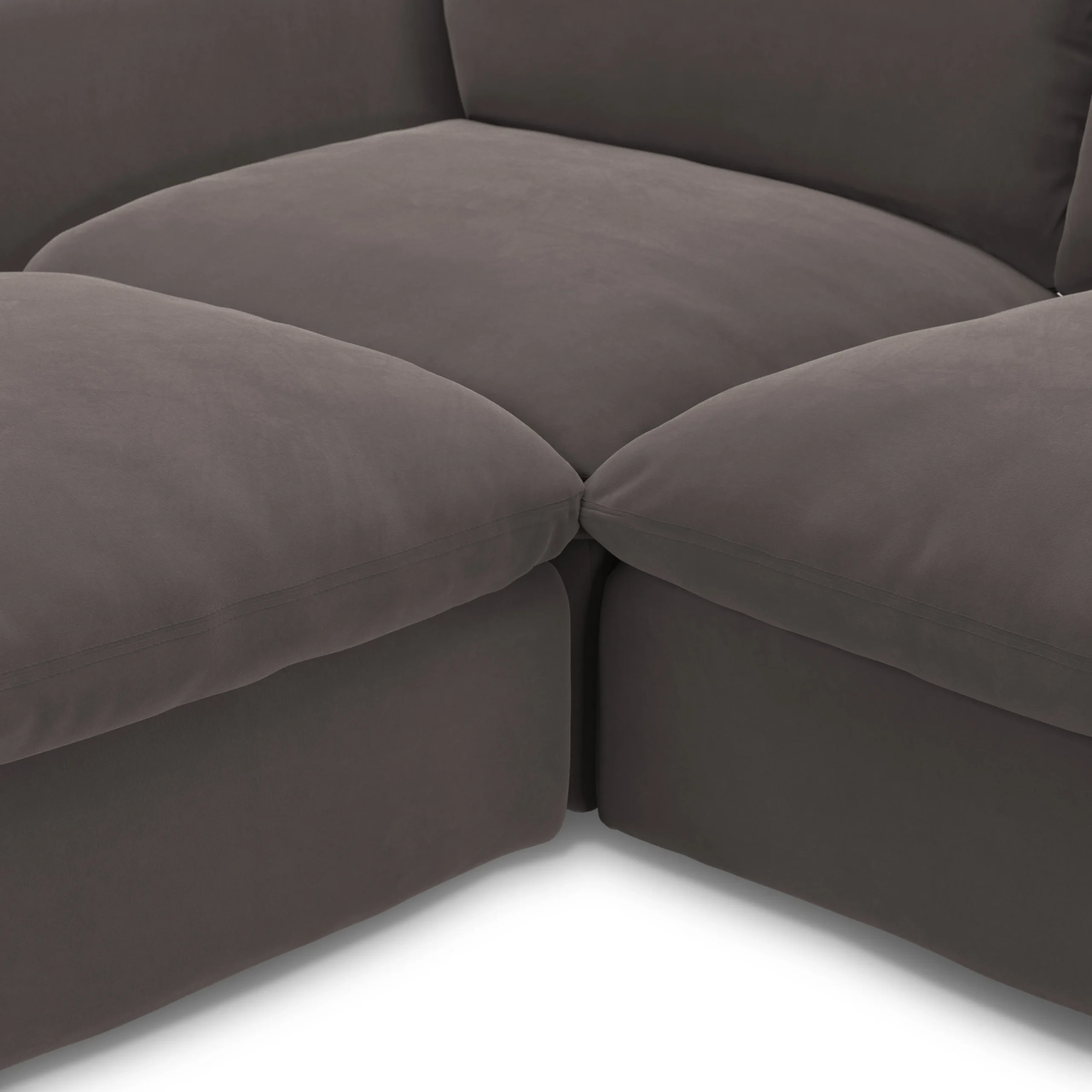 Leigh 131.5_ Velvet Modular Sectional - Hale Warm Gray - Image 9