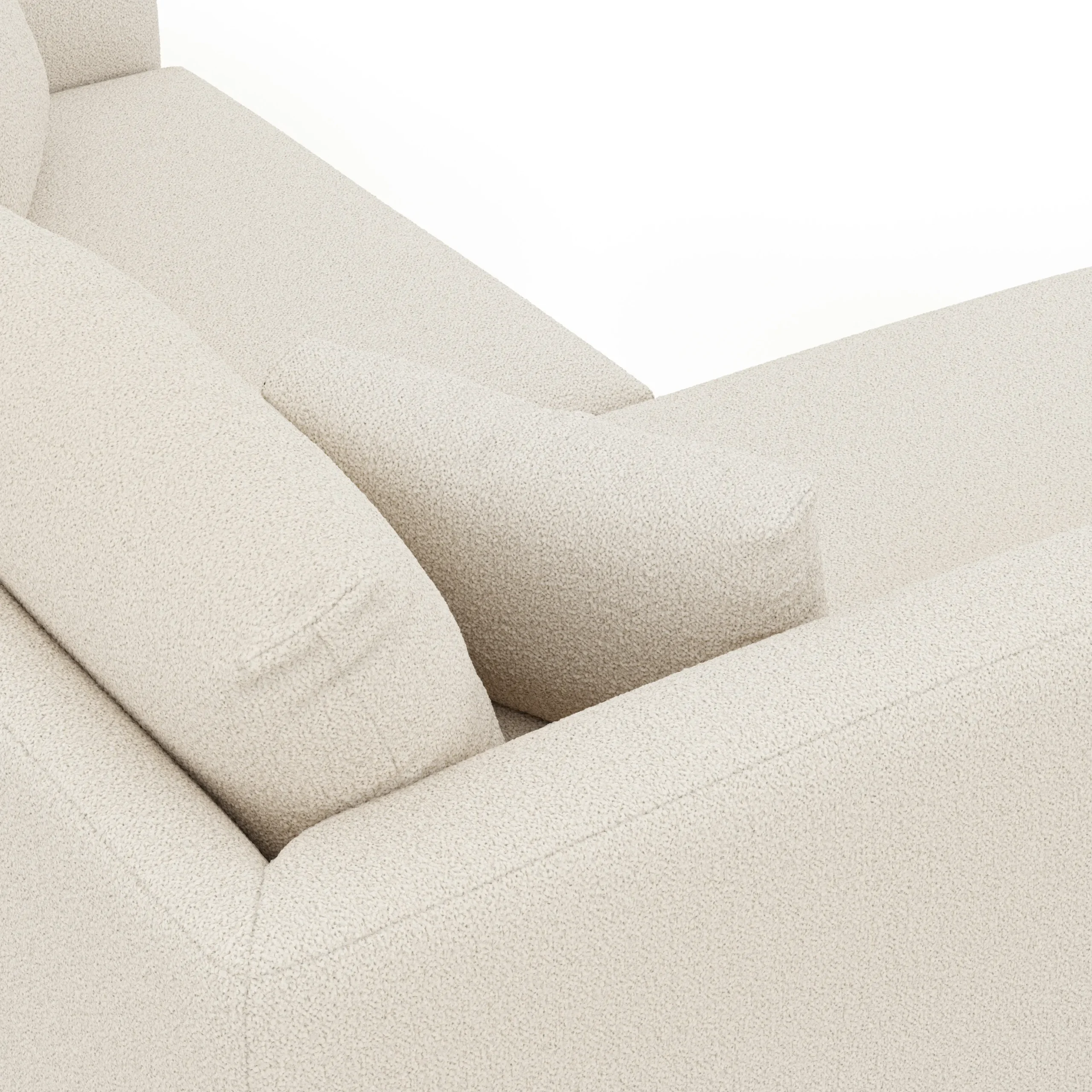 Marina 80_ Reversible Storage Sectional - Ivory Wool Bouclé - Image 9