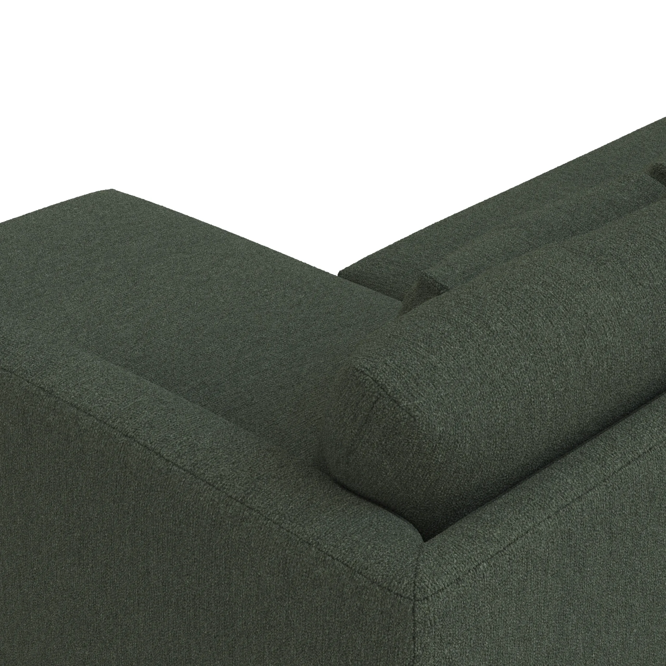 Marina 90_ Reversible Storage Sectional - Green Wool Bouclé - Image 9