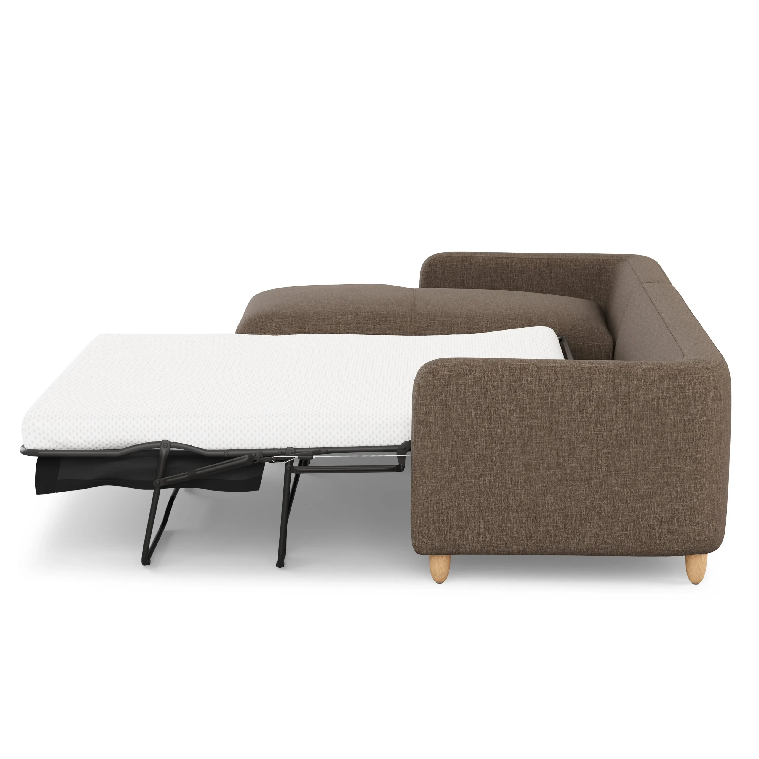 Vati 114_ Left Storage Sleeper Sectional - Natural Oak and Buckler Brown - Image 9