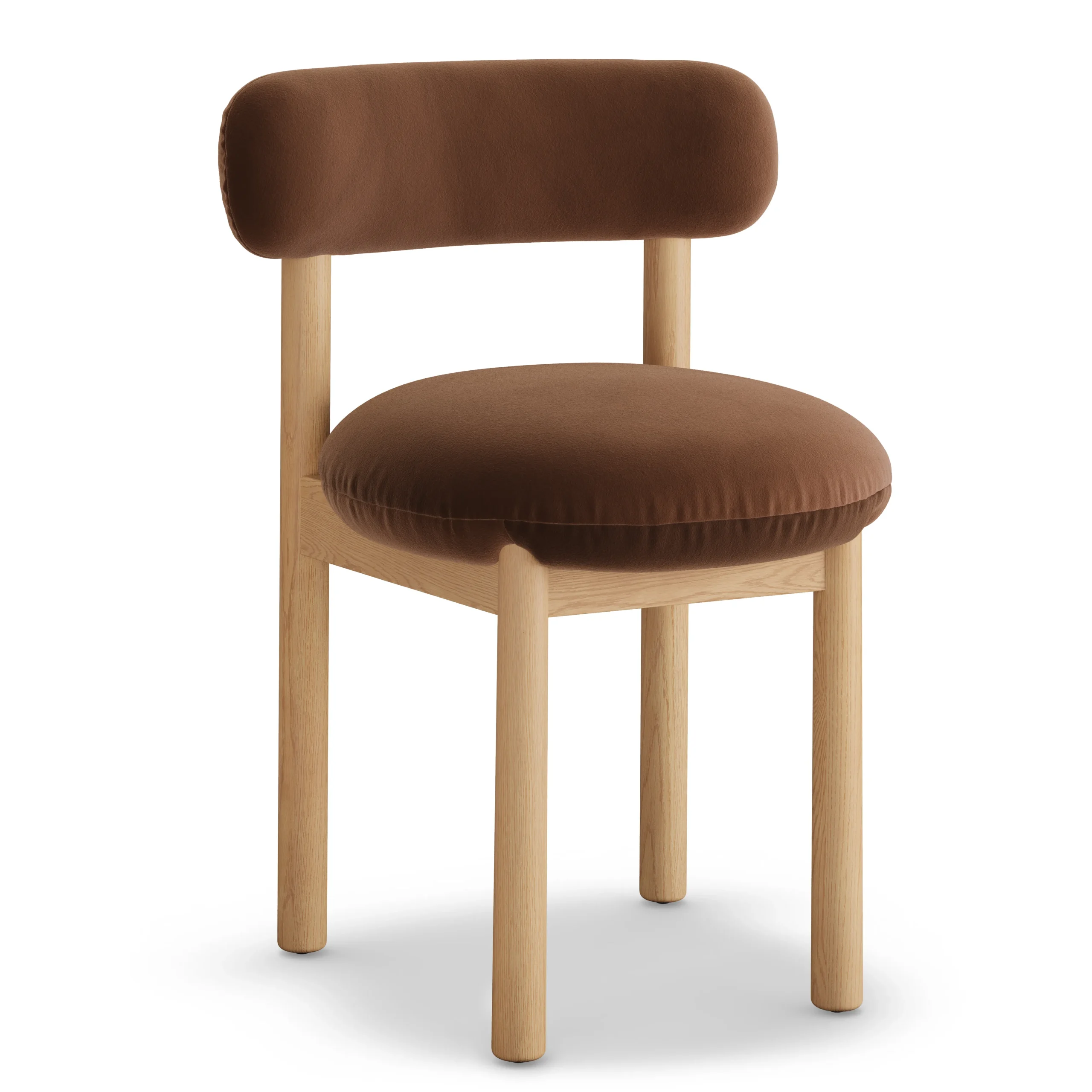 Munk Velvet Dining Chair - White Oak and Hale Earth - Image 9