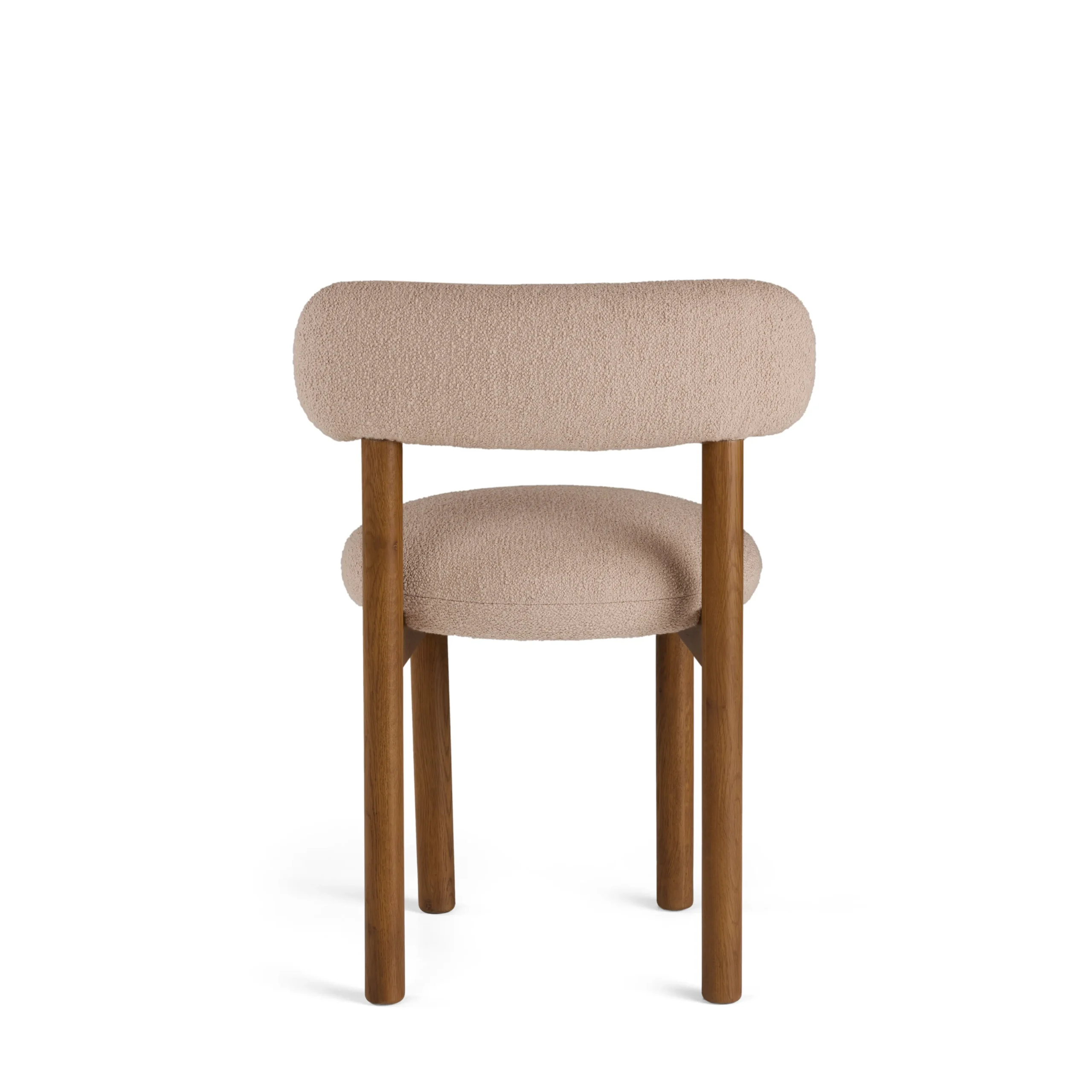 Munk Dining Chair - Smoked Oak and Sandstone Wool Bouclé - Image 9