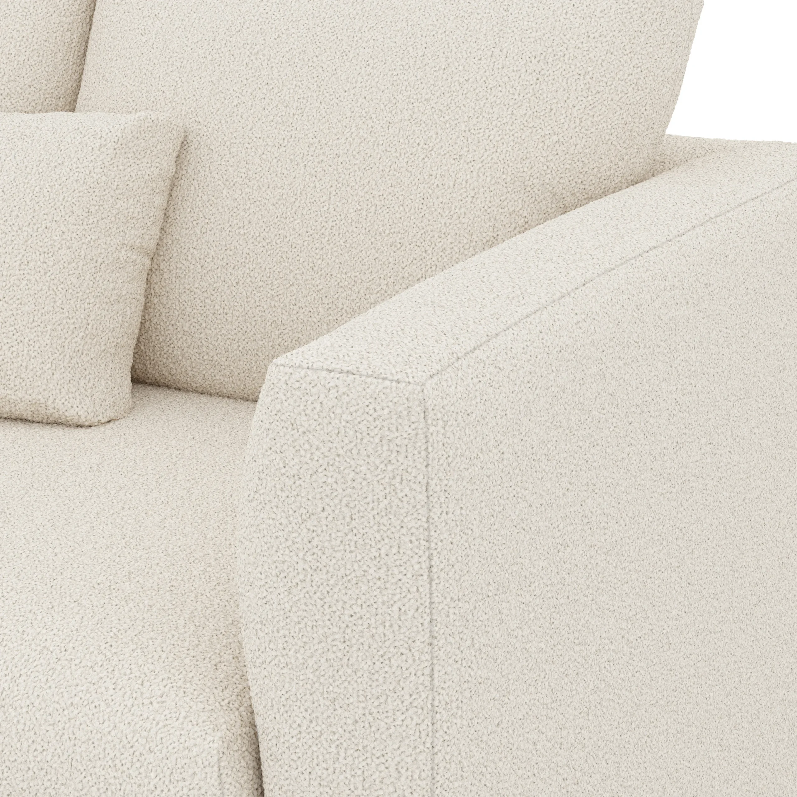 Marina 92_ Corner Sectional - Ivory Wool Bouclé - Image 9