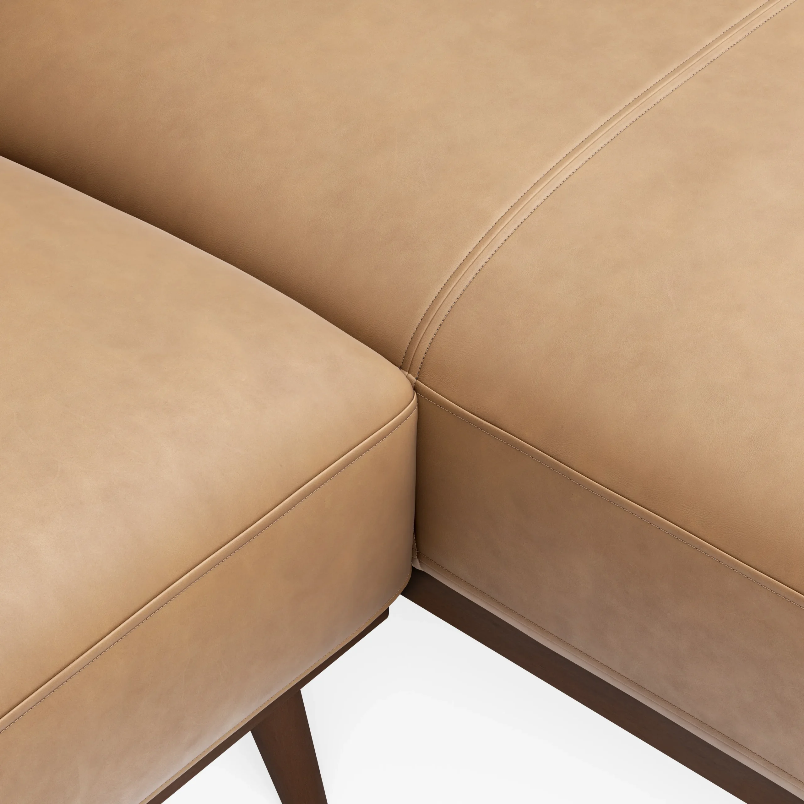 Rhett 93_ Leather Right Chaise Sectional - Charme Tan - Image 9