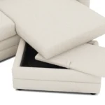 Riley 84_ Reversible Storage Sectional - Ivory Wool Bouclé