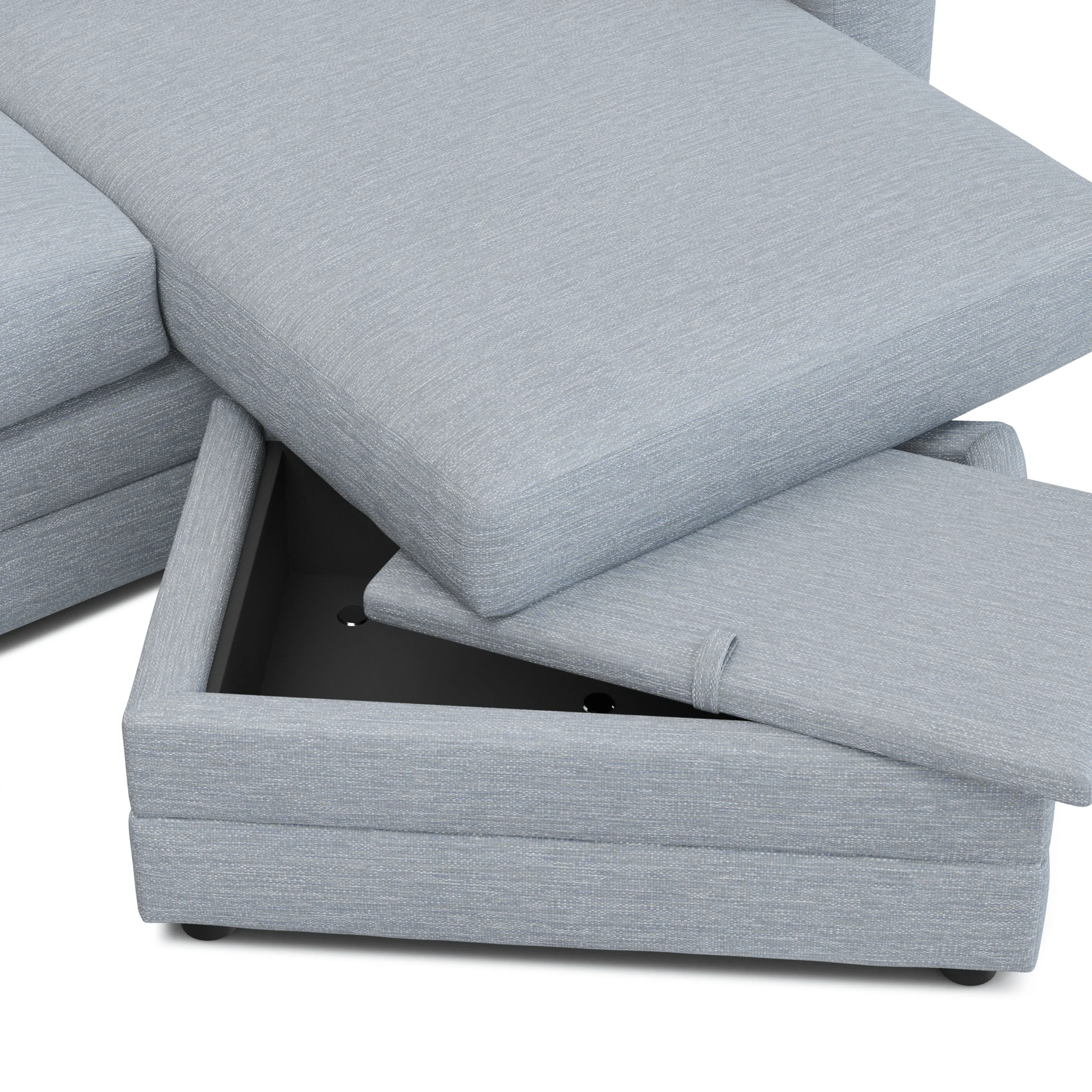 Riley 84_ Reversible Storage Sectional - Silver Light Blue - Image 9