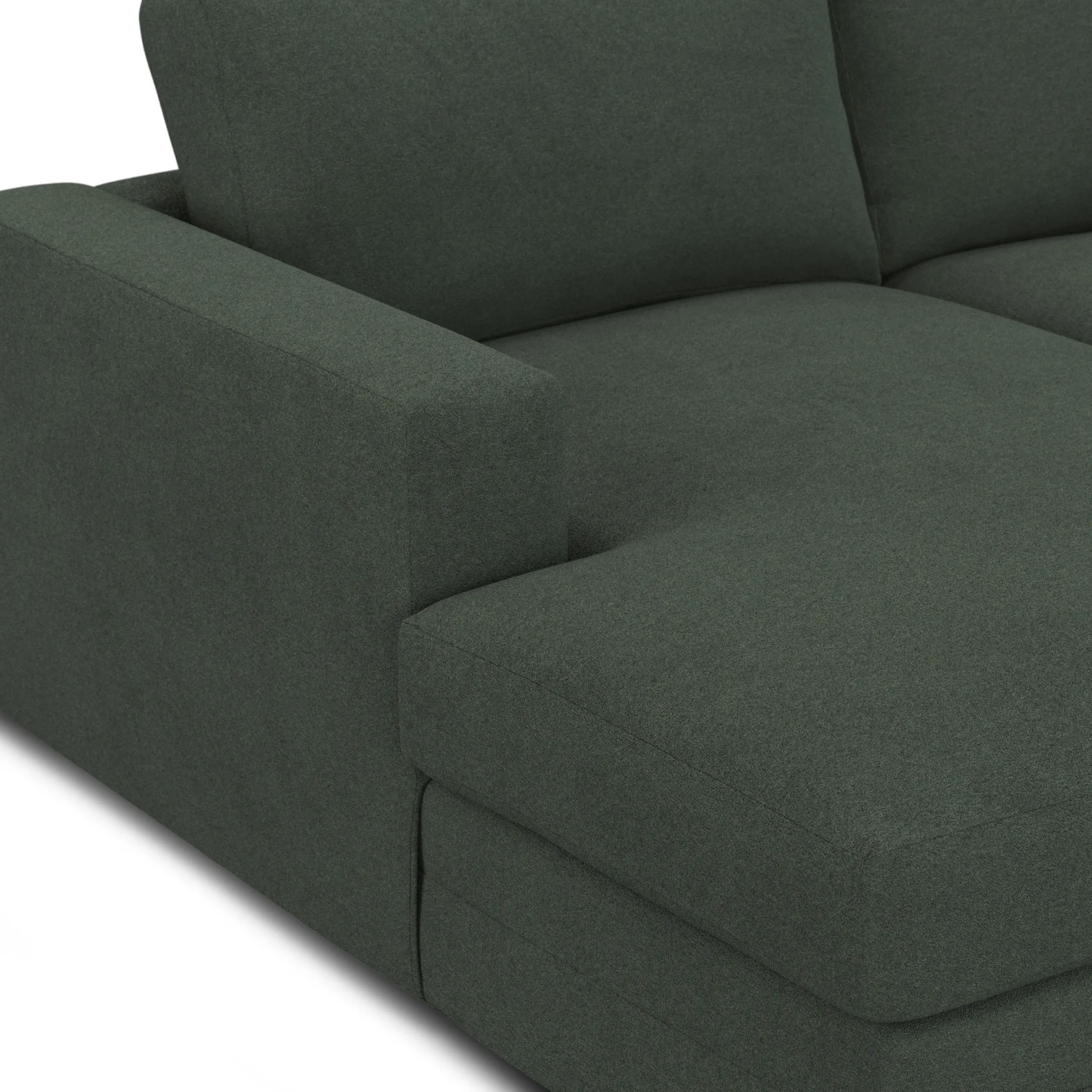 Riley 118.5_ Left Sectional - Green Wool Bouclé - Image 9