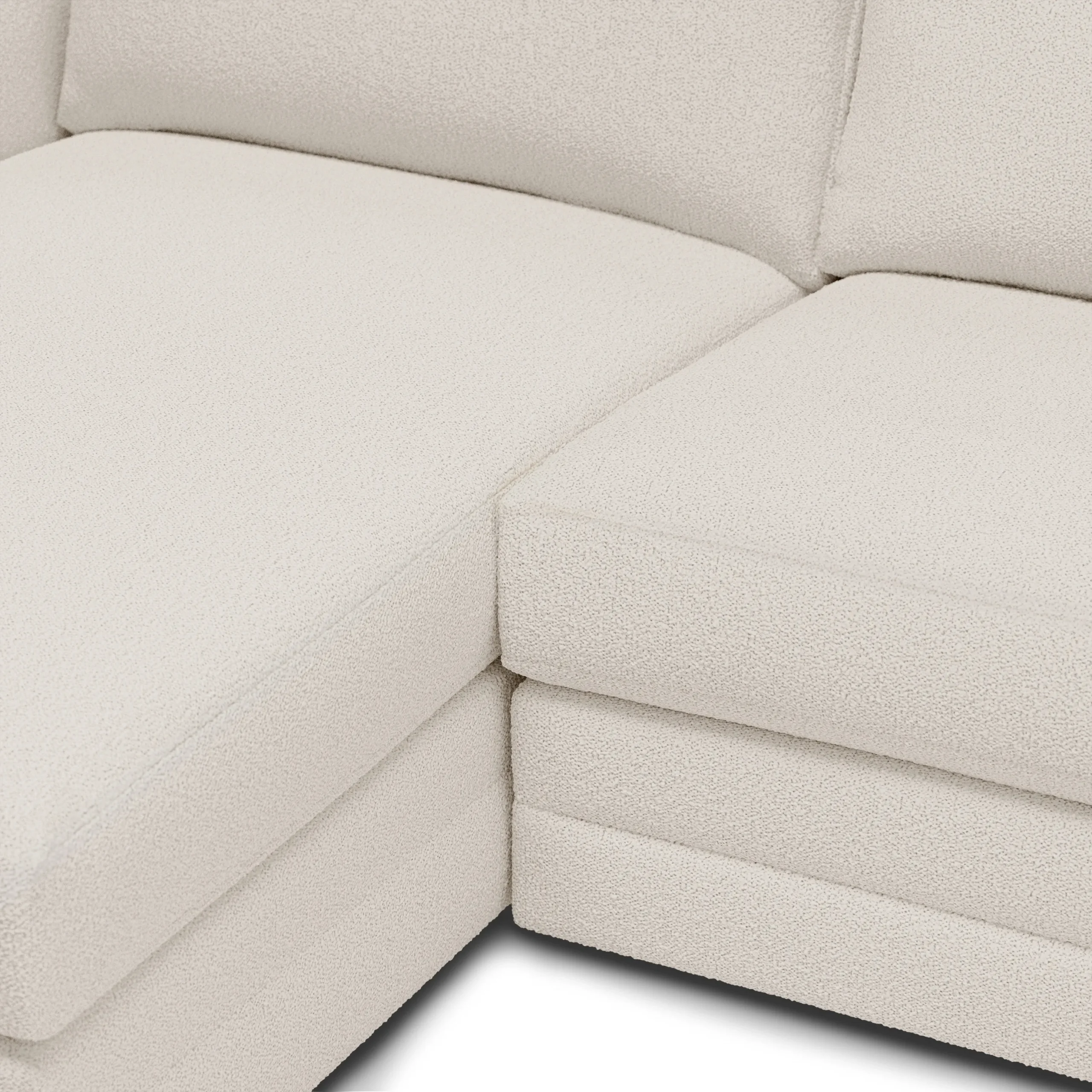 Riley 118.5_ Left Sectional - Ivory Wool Bouclé - Image 9