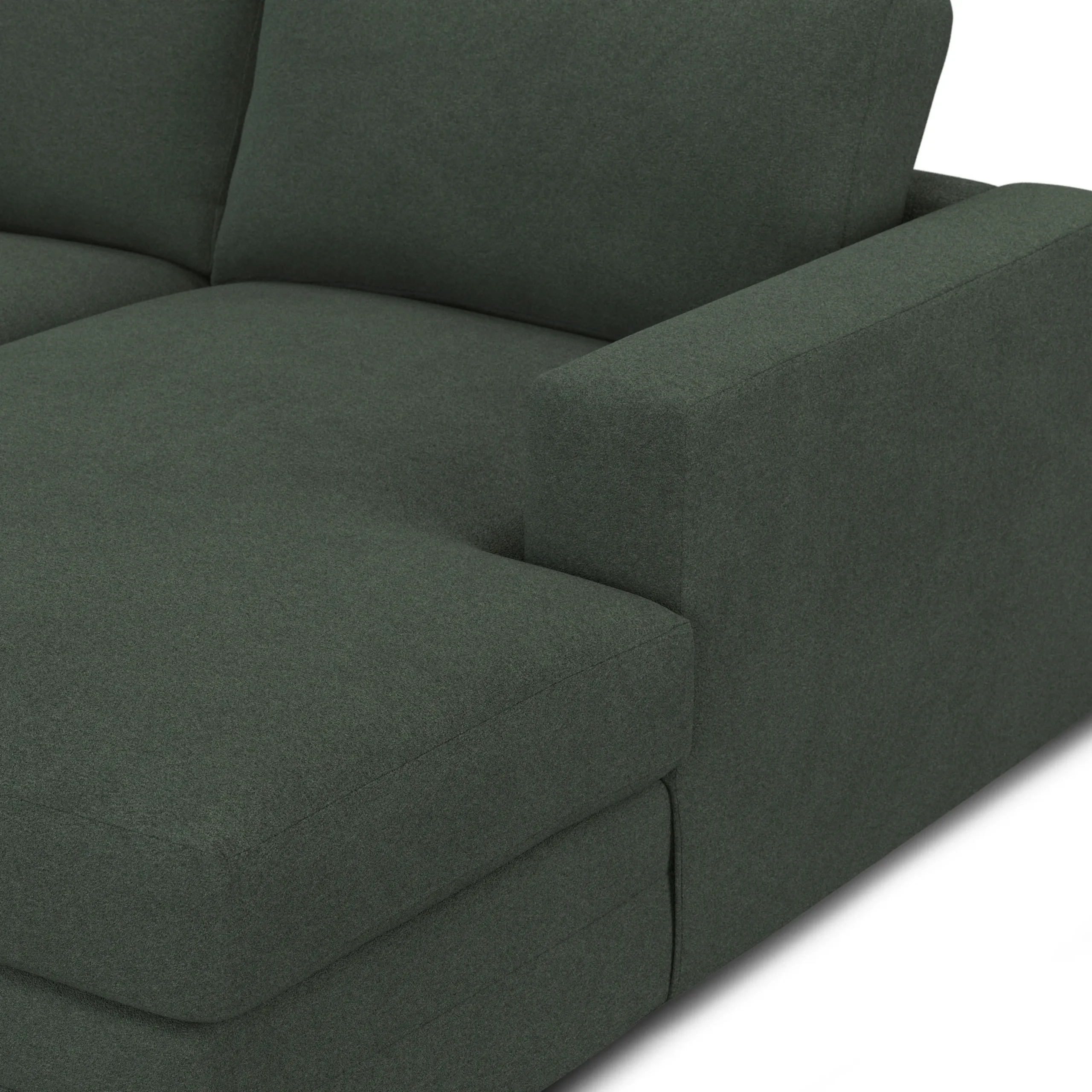 Riley 118.5_ Right Sectional - Green Wool Bouclé - Image 9