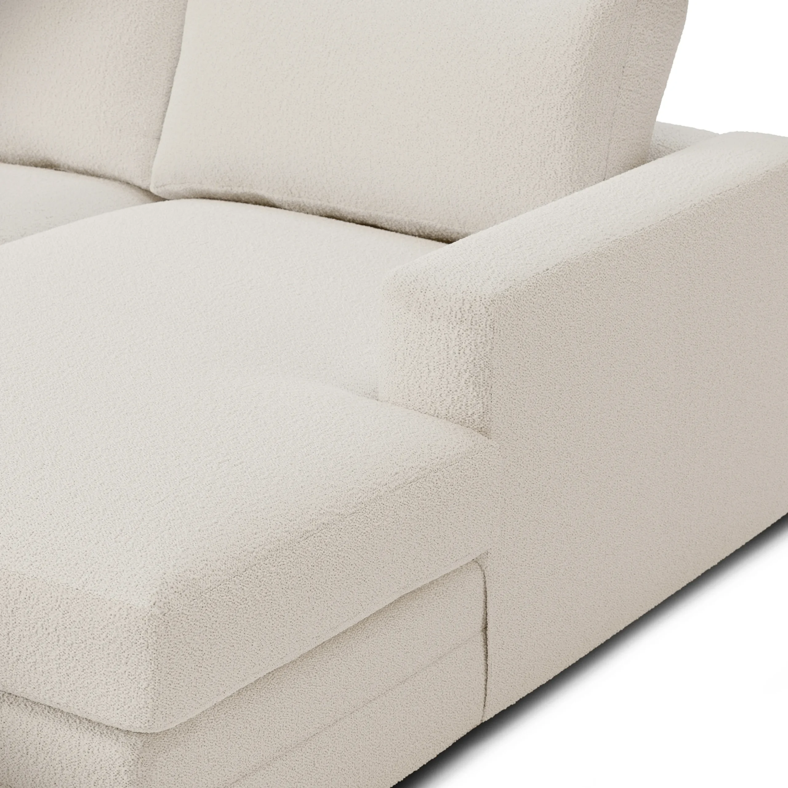Riley 118.5_ Right Sectional - Ivory Wool Bouclé - Image 9