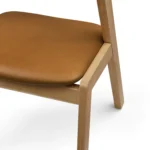 Meja Leather Dining Chair - Oak and Taos Tan
