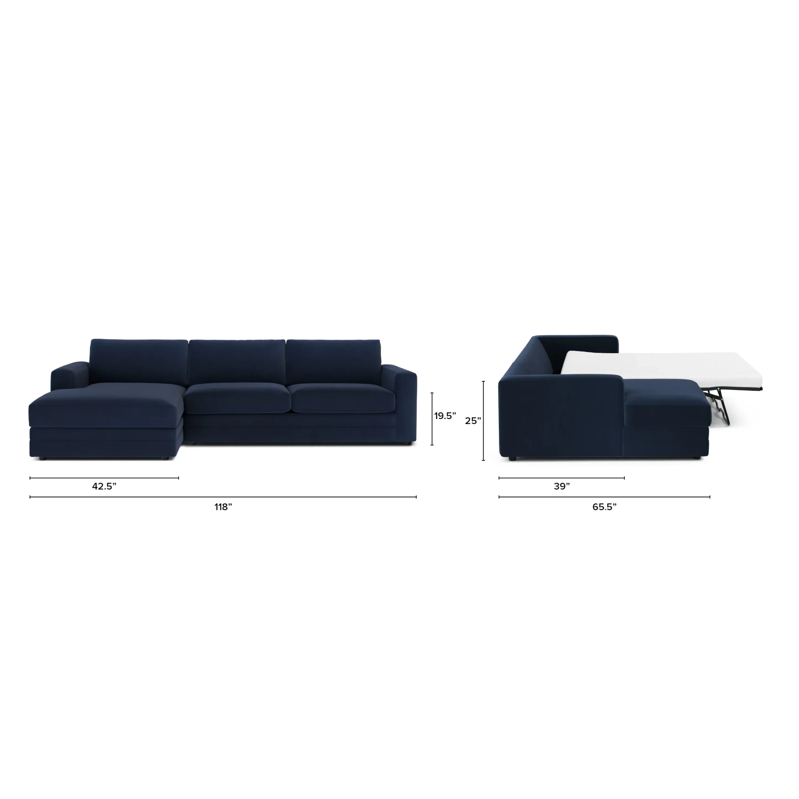 Riley 118_ Velvet Left Storage Sleeper Sectional - Hale Ink - Image 6