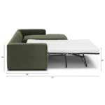 Riley 118_ Velvet Right Storage Sleeper Sectional - Hale Fir Green