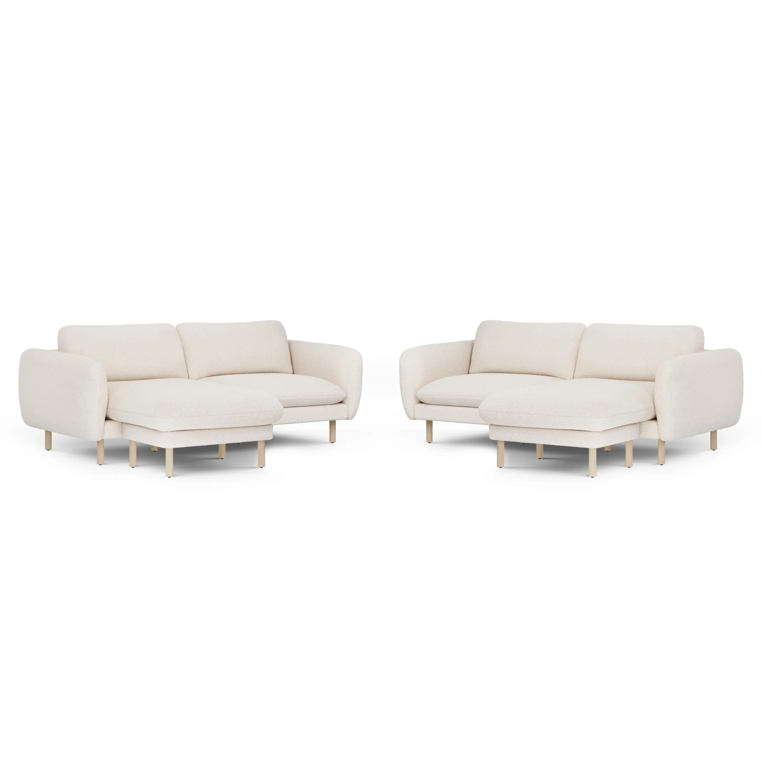Sanders 85.5_ Reversible Sectional - Ivory Wool Bouclé - Image 9