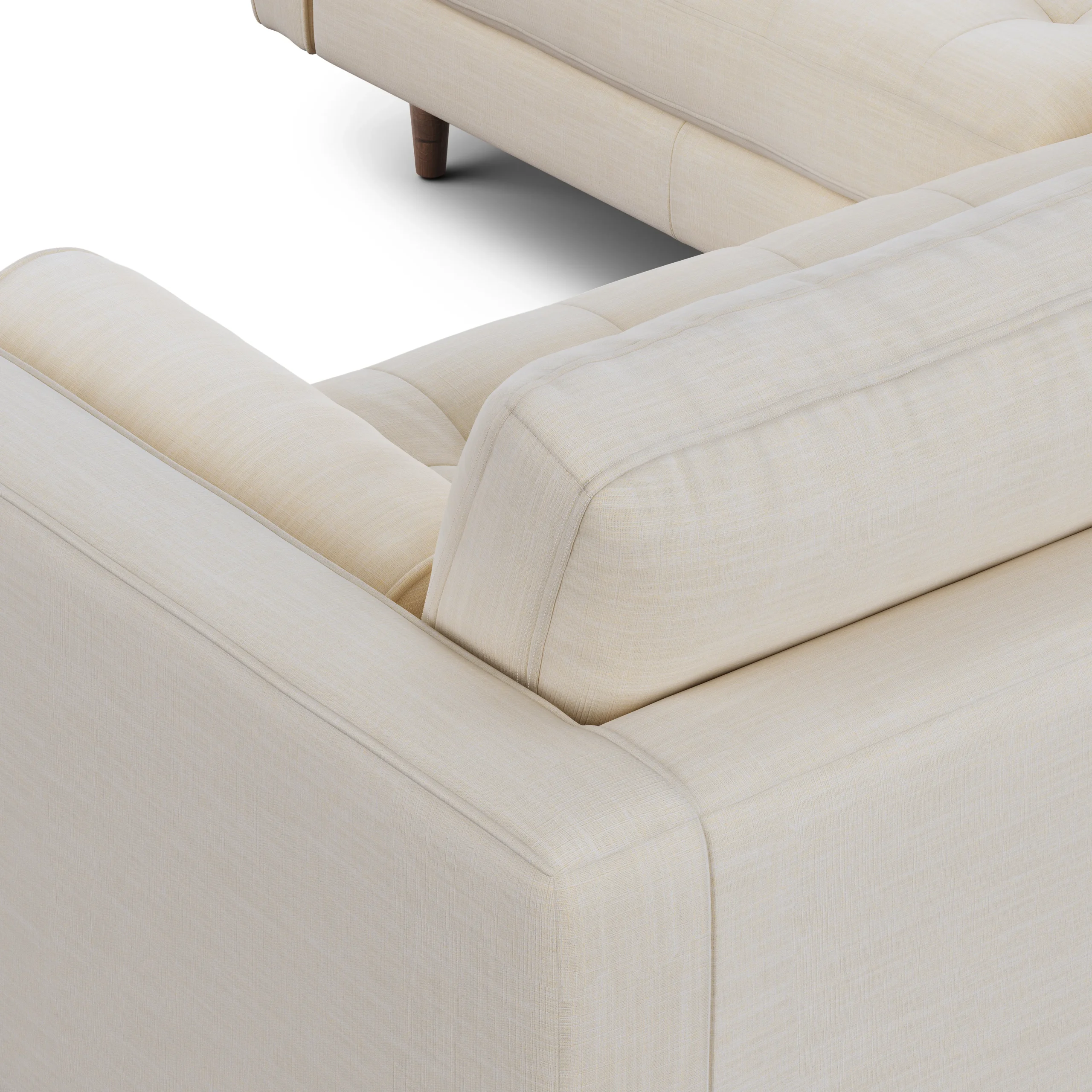 Sven 91_ Tufted Corner Sectional - Biscuit Cream - Image 9