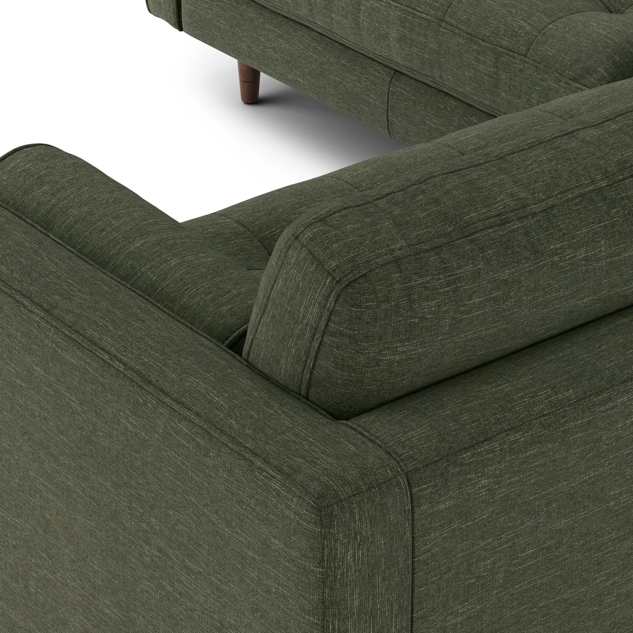 Sven 91_ Tufted Corner Sectional - Fir Green - Image 9