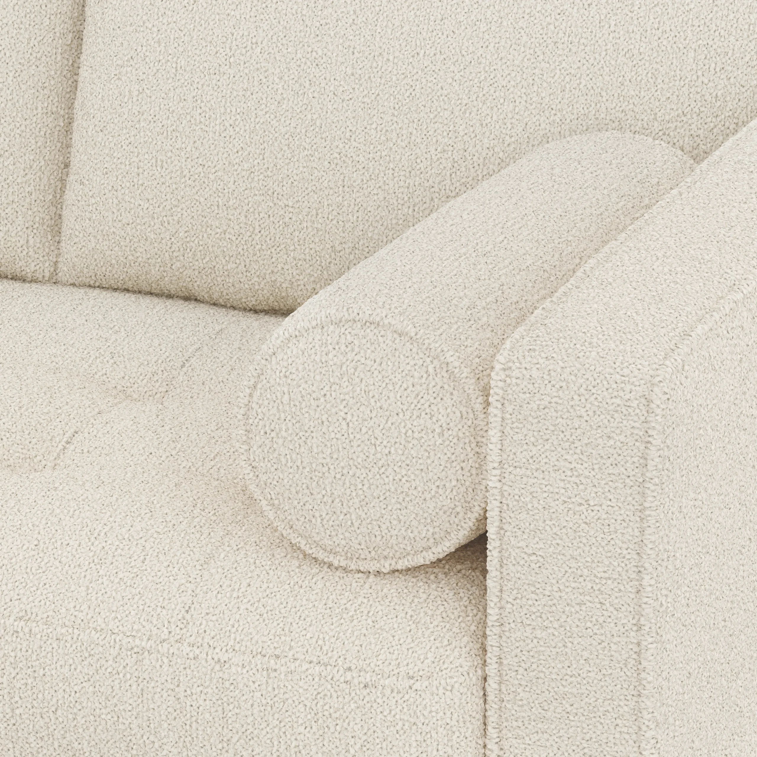 Sven 91_ Tufted Corner Sectional - Ivory Wool Bouclé - Image 9