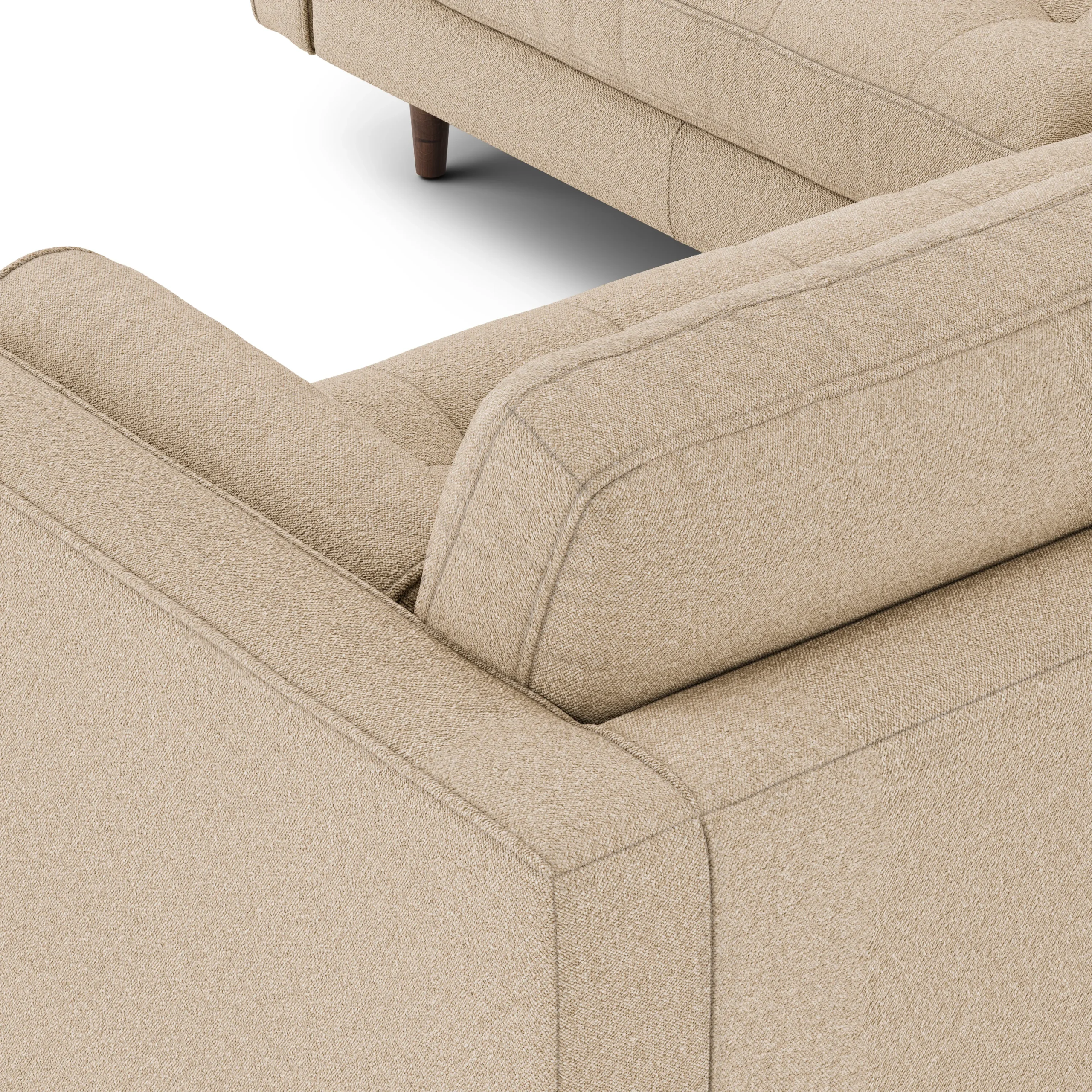 Sven 91_ Tufted Corner Sectional - Ratine Buff - Image 9