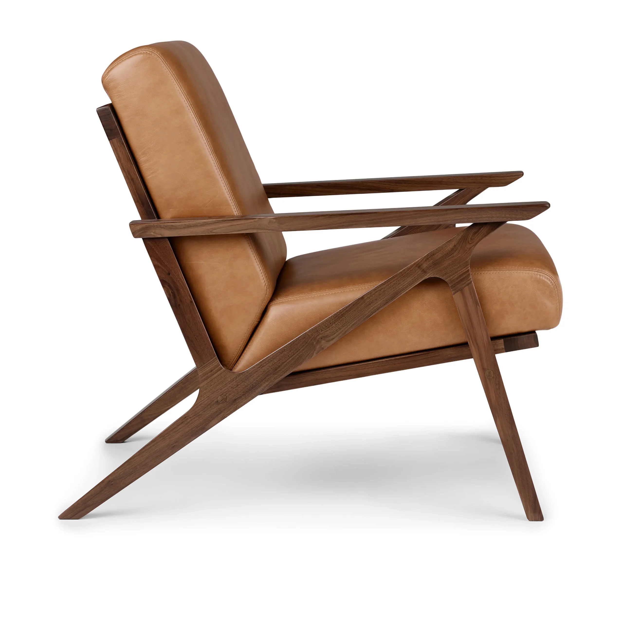 Otio 26_ Leather Lounge Chair - Walnut and Toscana Tan - Image 13