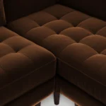 Sven 91_ Tufted Velvet Corner Sectional - Plush Pacific Brown