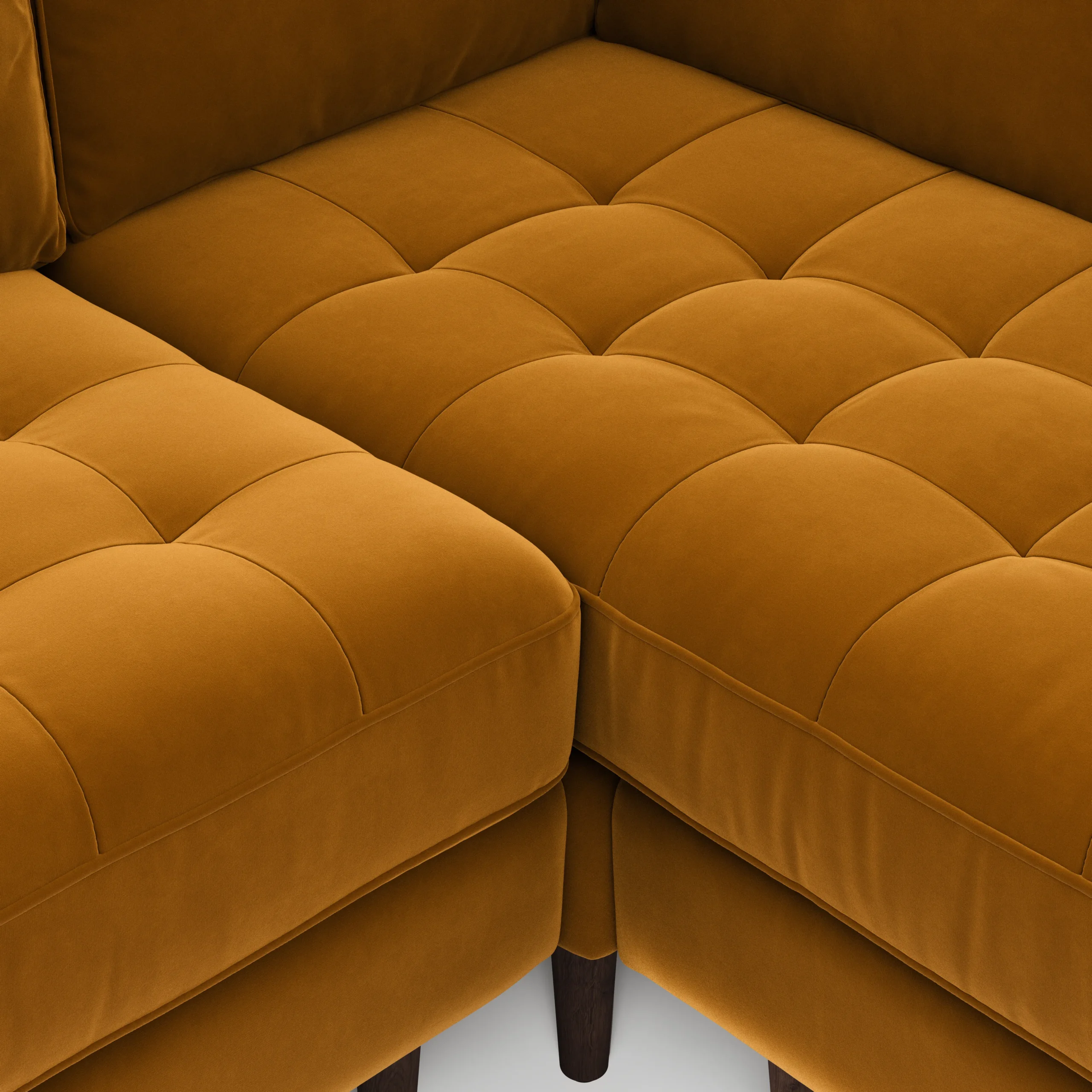 Sven 91_ Tufted Velvet Corner Sectional - Plush Pacific Ginger - Image 9