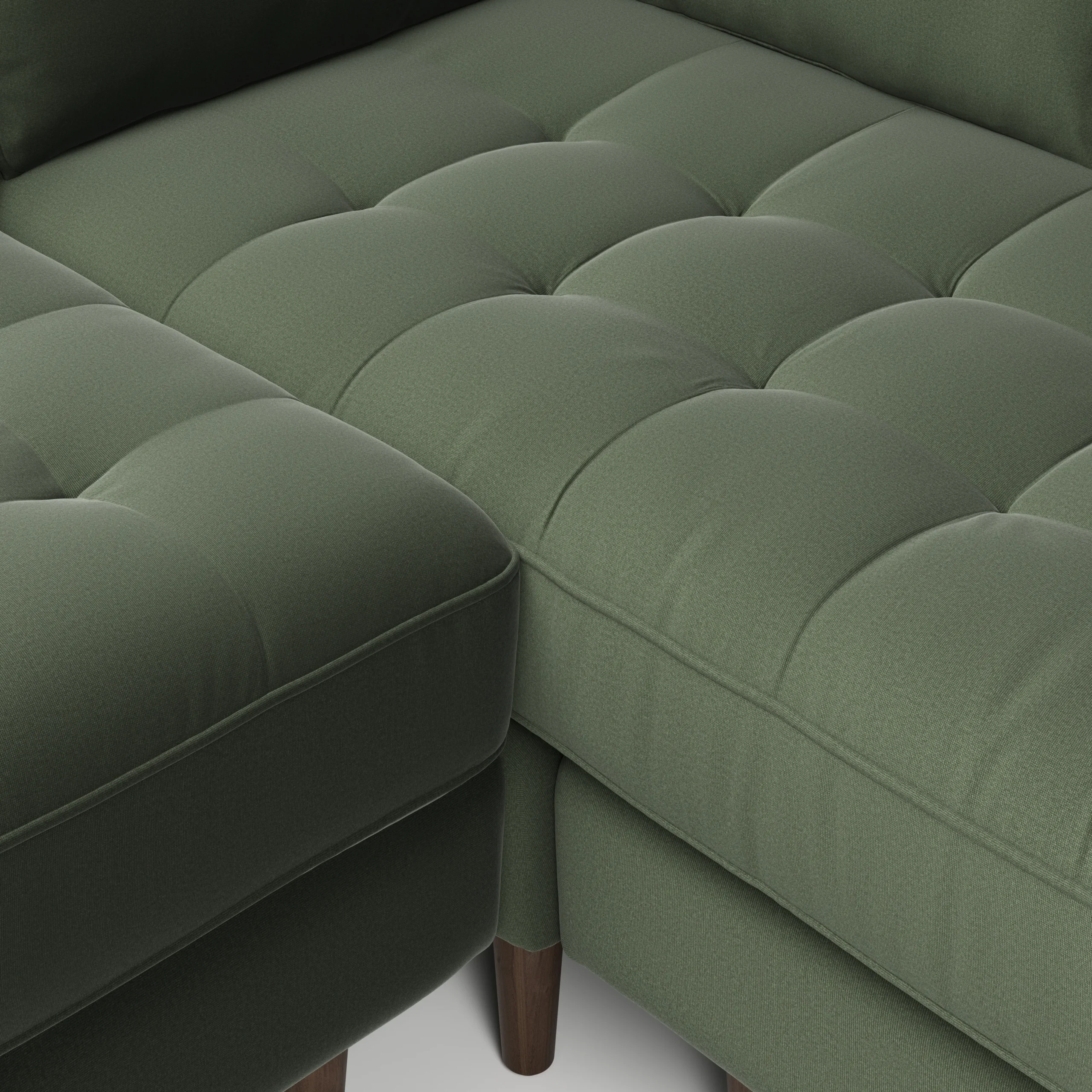 Sven 91_ Tufted Velvet Corner Sectional - Plush Pacific Green - Image 9