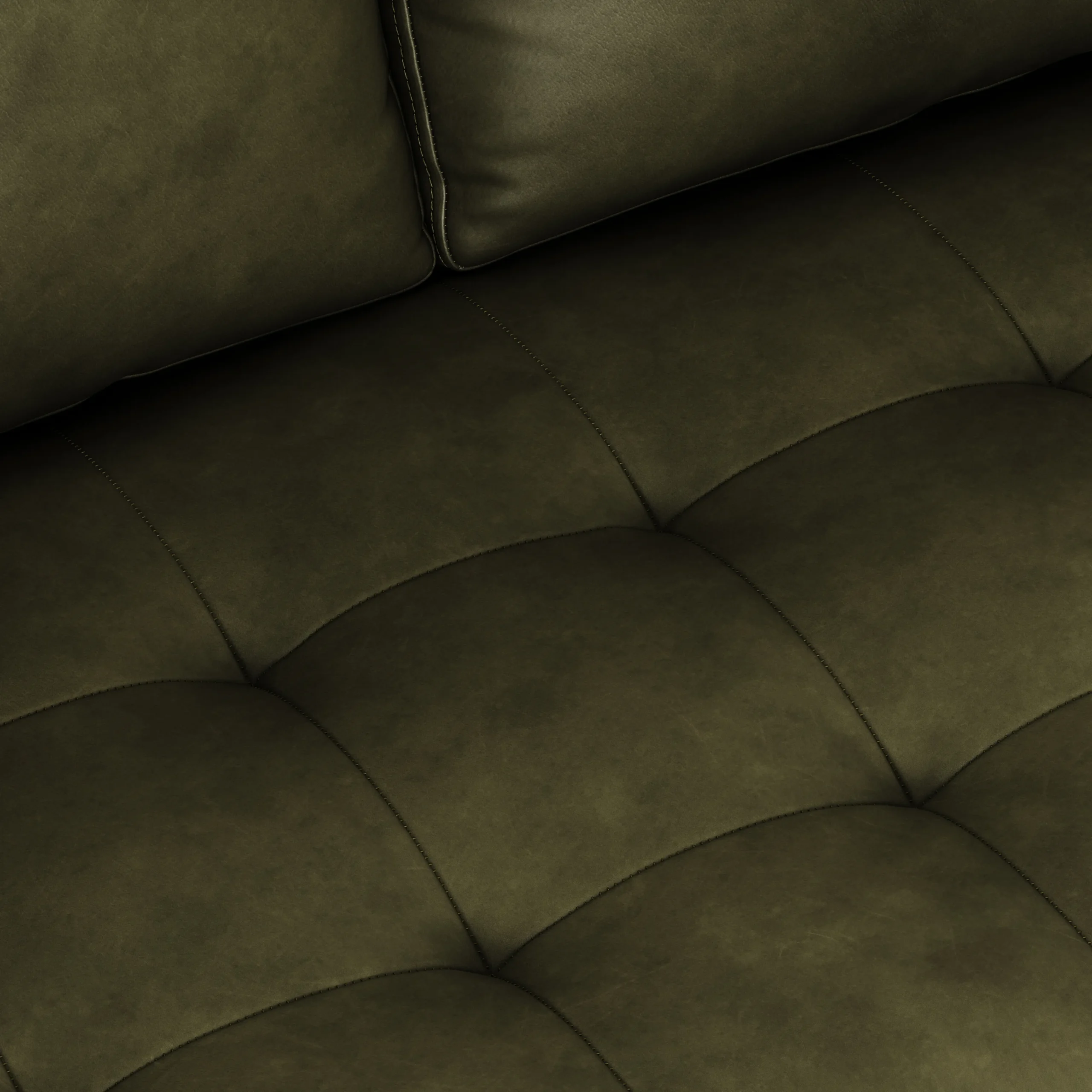 Sven 100_ Tufted Leather Left Sectional - Charme Green - Image 9
