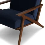 Otio 26_ Velvet Lounge Chair - Walnut and Hale Ink