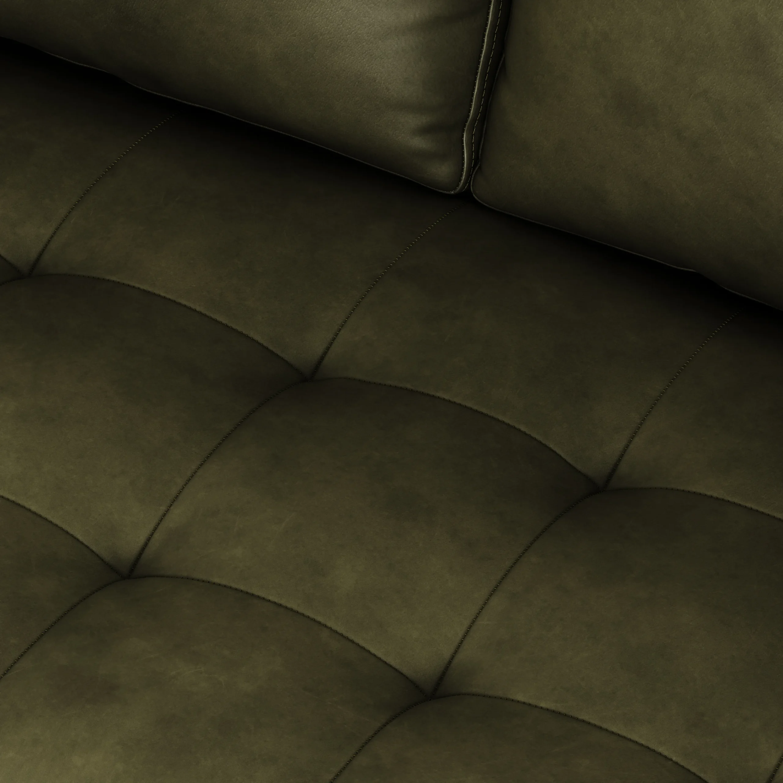 Sven 100_ Tufted Leather Right Sectional - Charme Green - Image 9