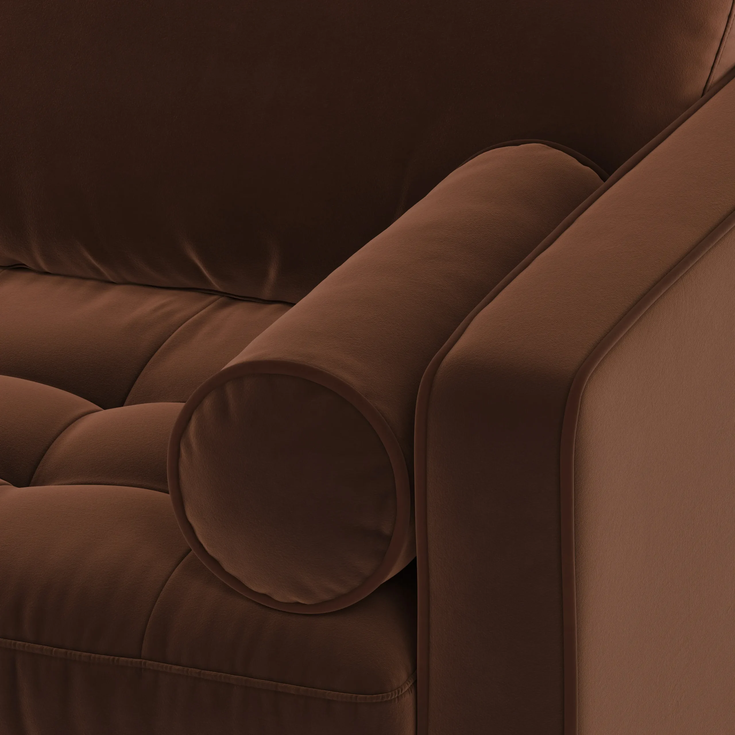 Sven 100_ Tufted Velvet Left Sectional - Plush Pacific Brown - Image 9