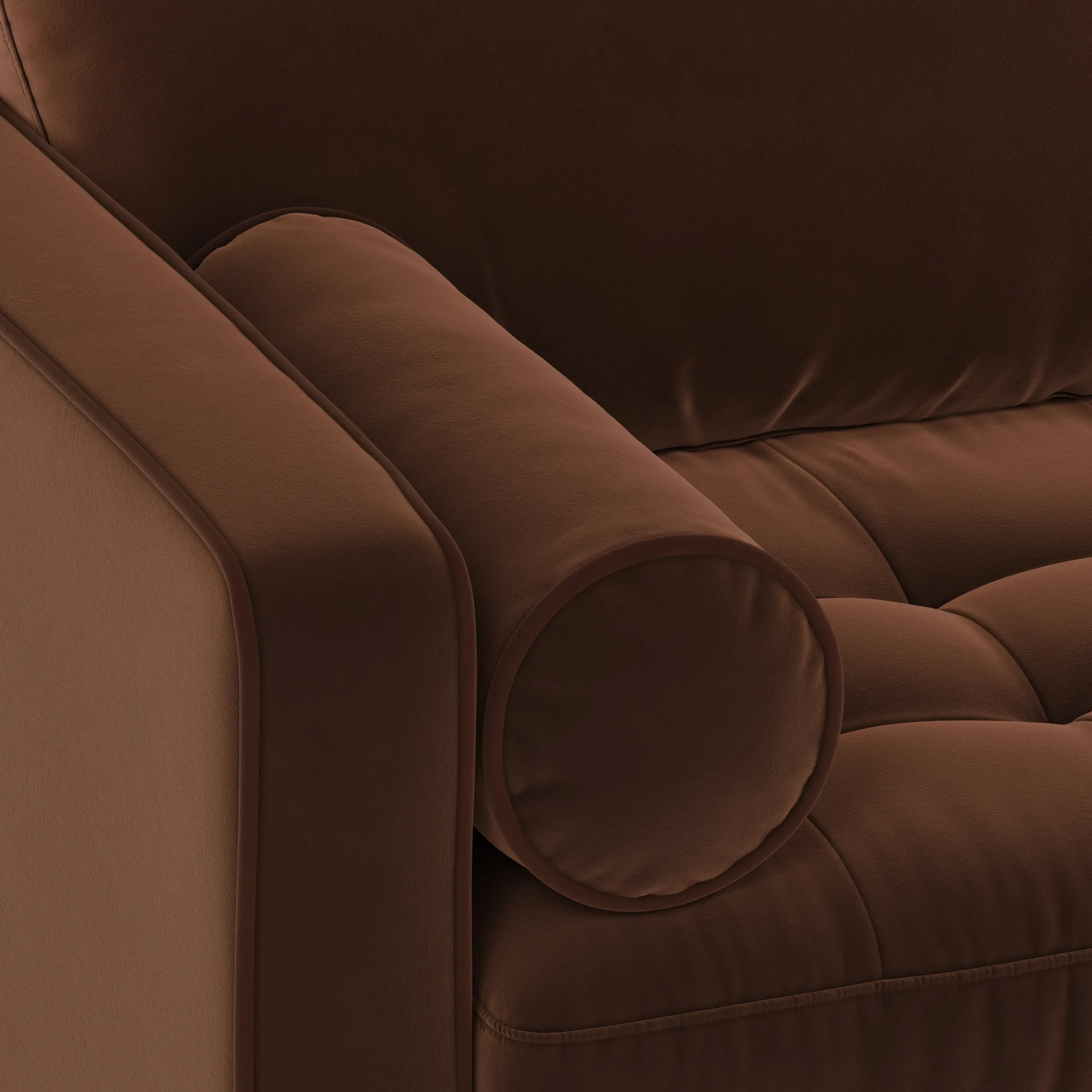 Sven 100_ Tufted Velvet Right Sectional - Plush Pacific Brown - Image 9