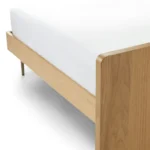 Nera Queen Low Profile Bed with Nightstands Set - Oak