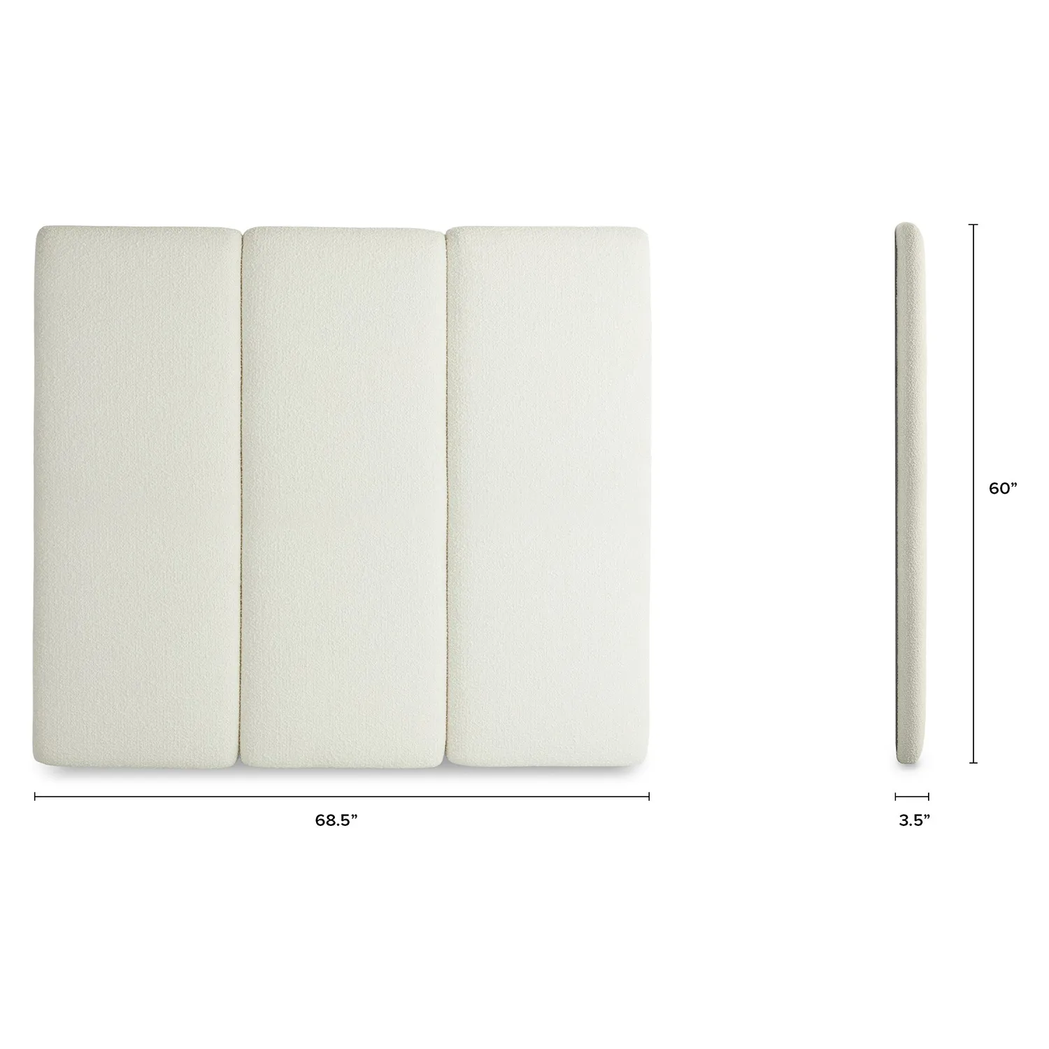 Noel Queen Tall Headboard - Lunaria White Bouclé - Image 10