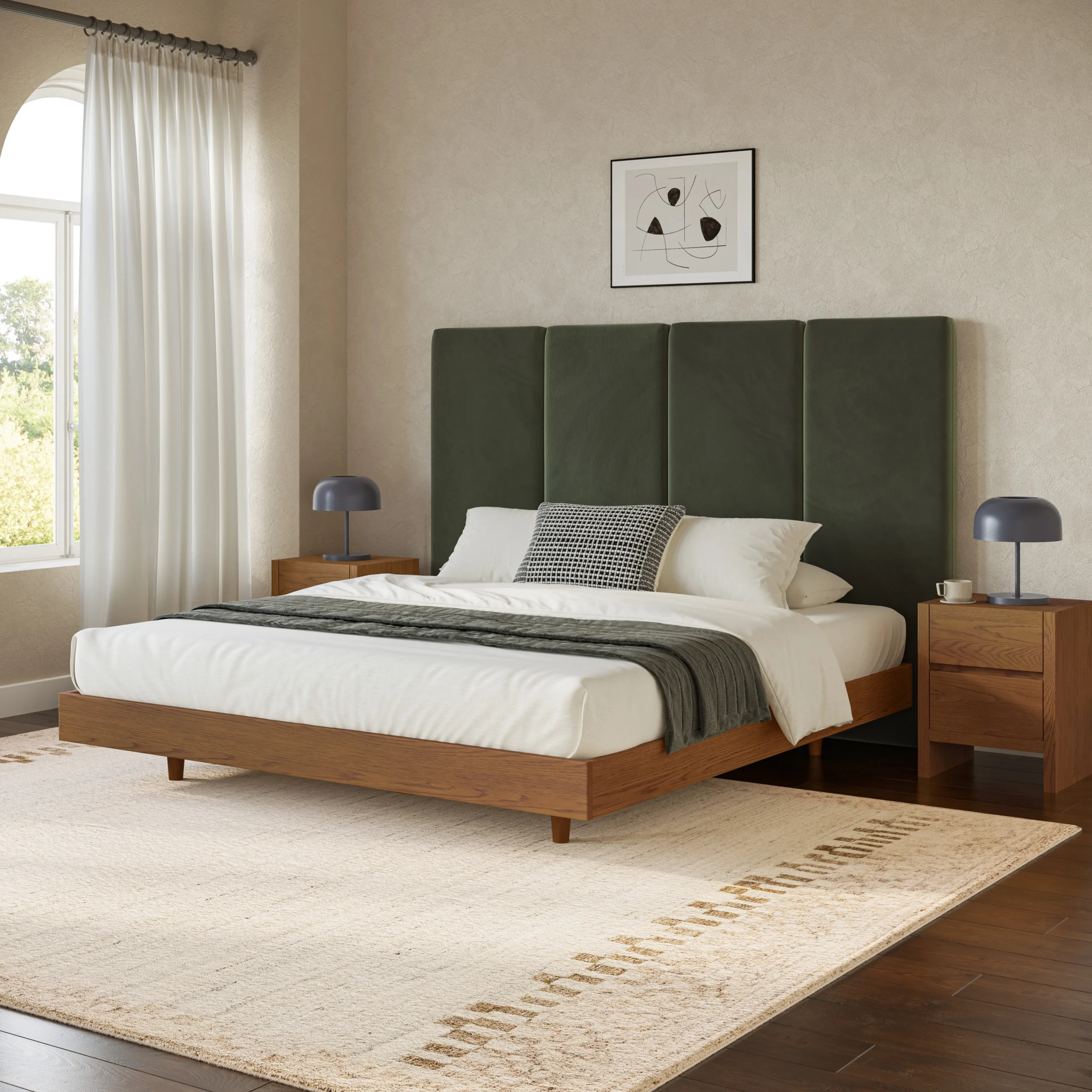 Noel King Tall Velvet Headboard - Hale Fir Green - Image 10