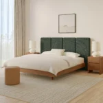 Noel King Headboard - Green Wool Bouclé