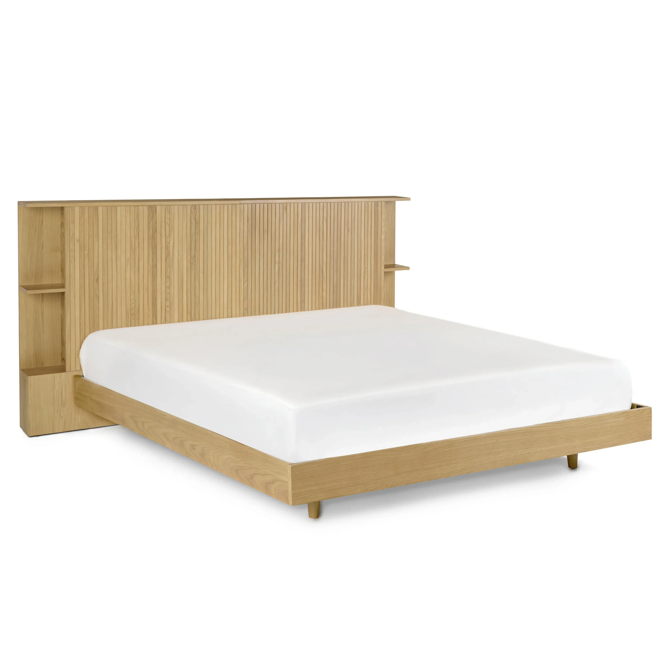 Kouva King Storage Headboard - Natural Oak - Image 10