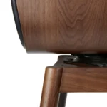 Sede Leather Swivel Bar Stool - Walnut and Black