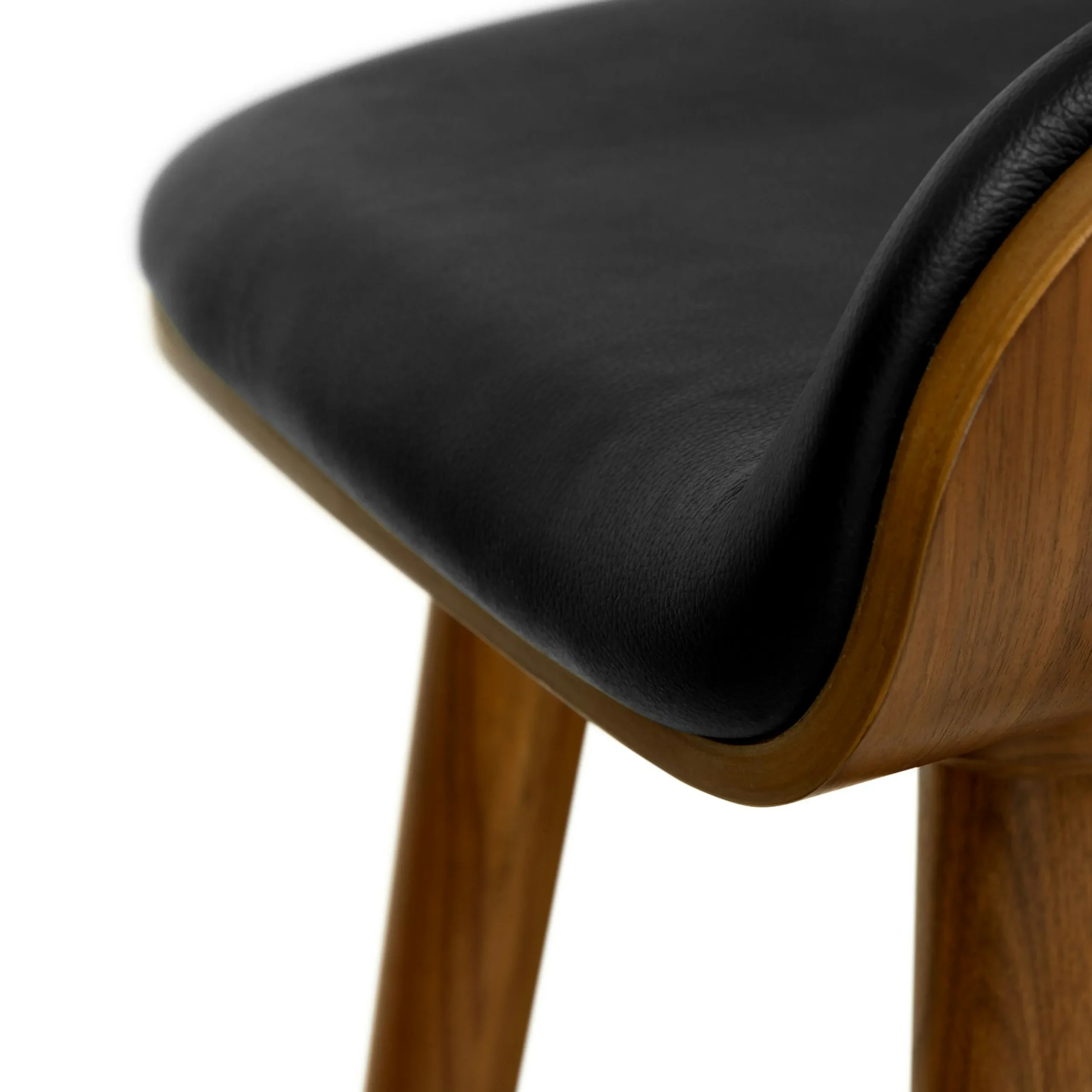 Sede Leather Counter Stool - Walnut and Black - Image 10
