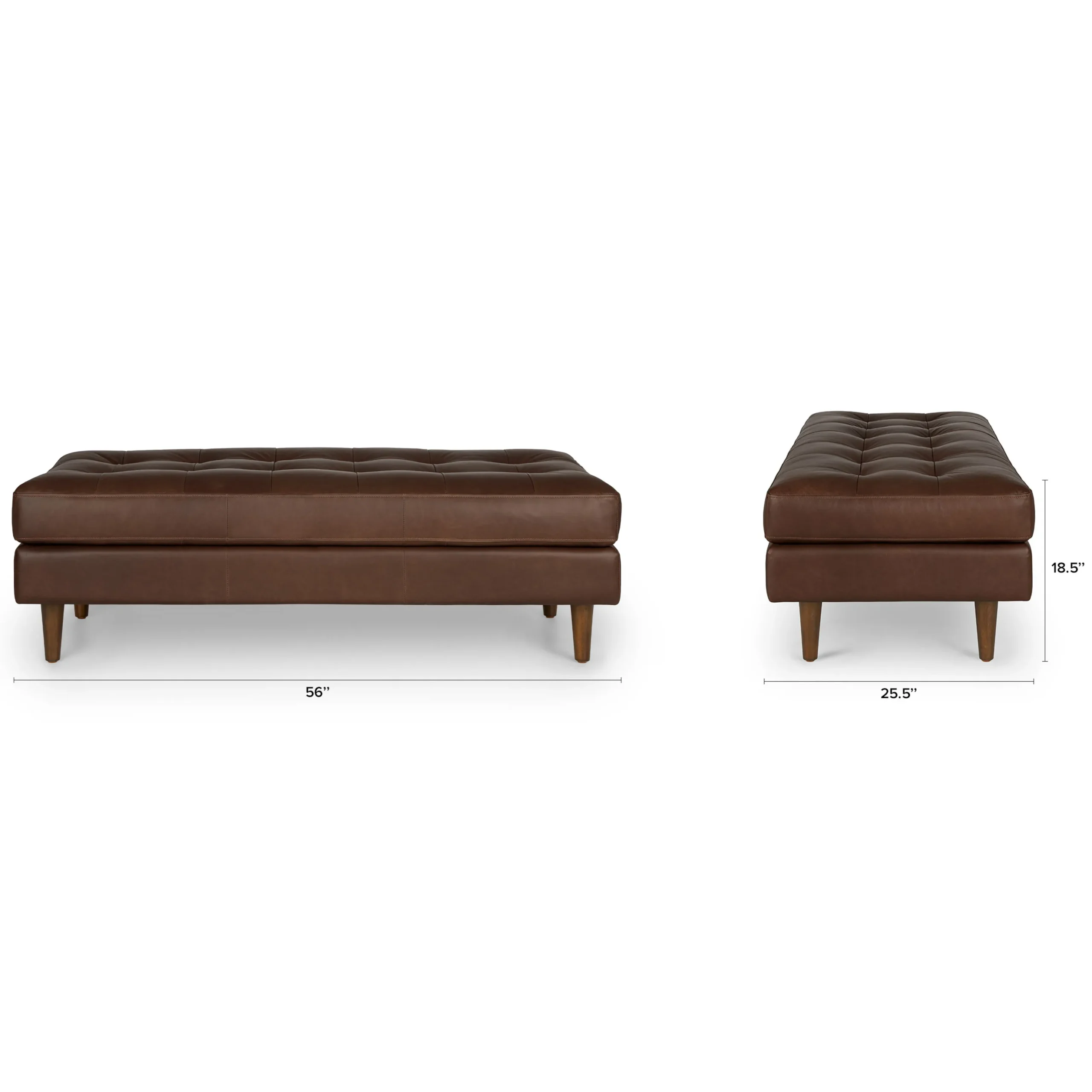 Sven 56_ Tufted Leather Bench - Charme Chocolat - Image 10