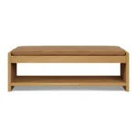 Cassie 56_ Leather Bench - Natural Oak and Charme Tan
