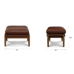 Bavel 25_ Leather Ottoman - Indiana Brown