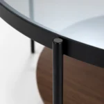 Vitri 36.5_ Glass Coffee Table - Walnut